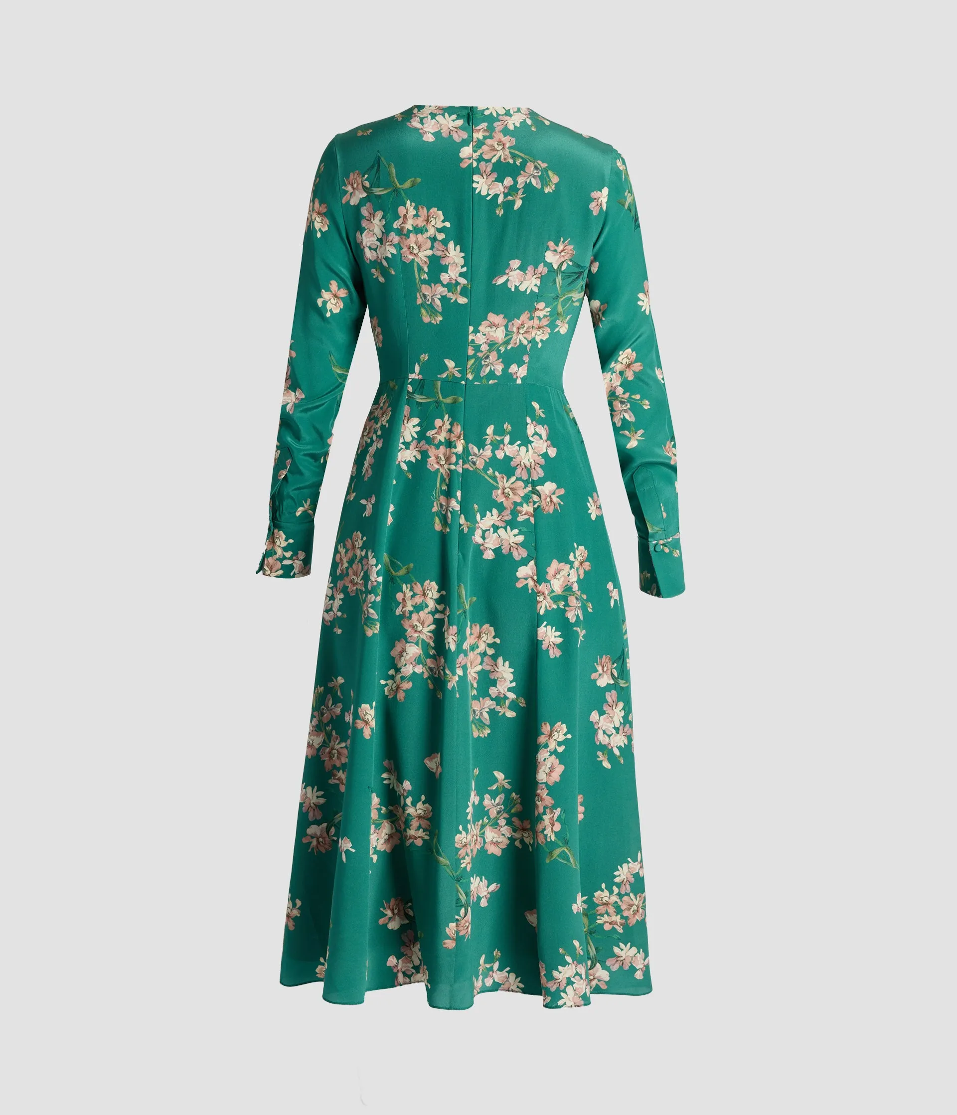 Floral Crepe De Chine Long Sleeve Midi Dress sold by ERDEM product image thumbnail 2