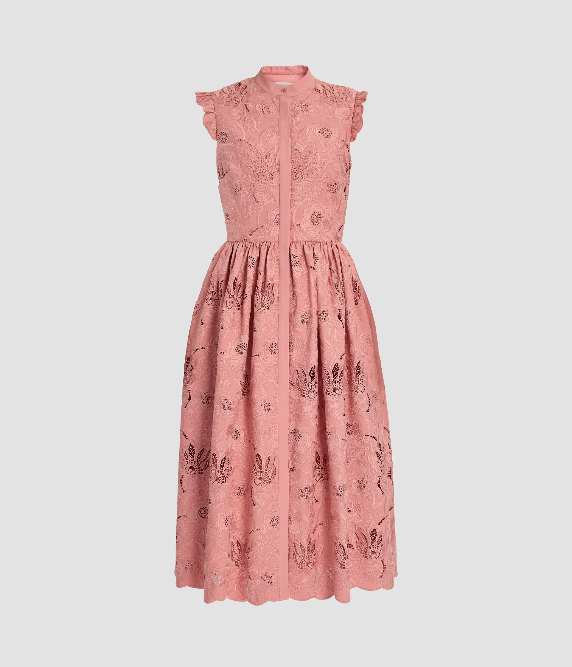 Floral Cotton Cutwork Sleeveless Midi Dress sold by ERDEM