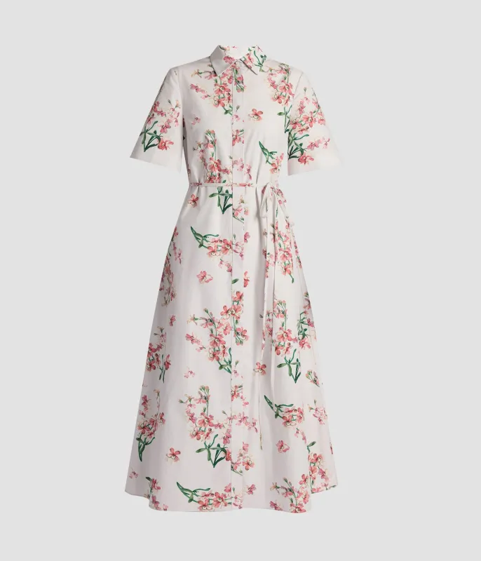 Floral Cotton Short Sleeve Midi Dress sold by ERDEM