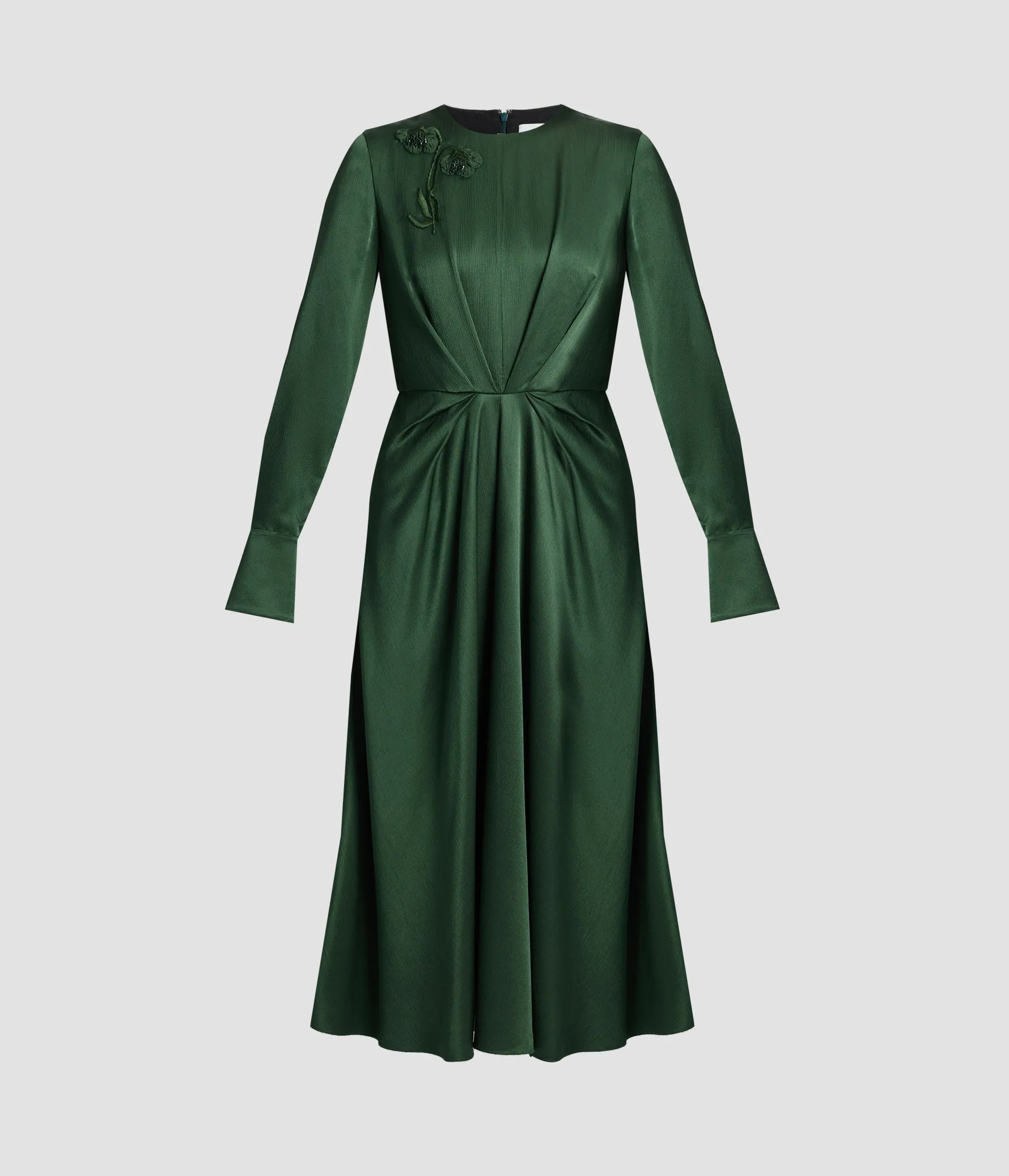 Satin Seersucker Draped Midi Dress sold by ERDEM