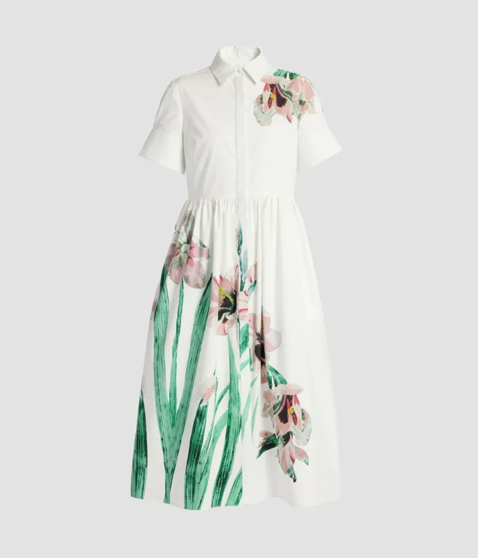 Floral Cotton Short Sleeve Midi Dress sold by ERDEM