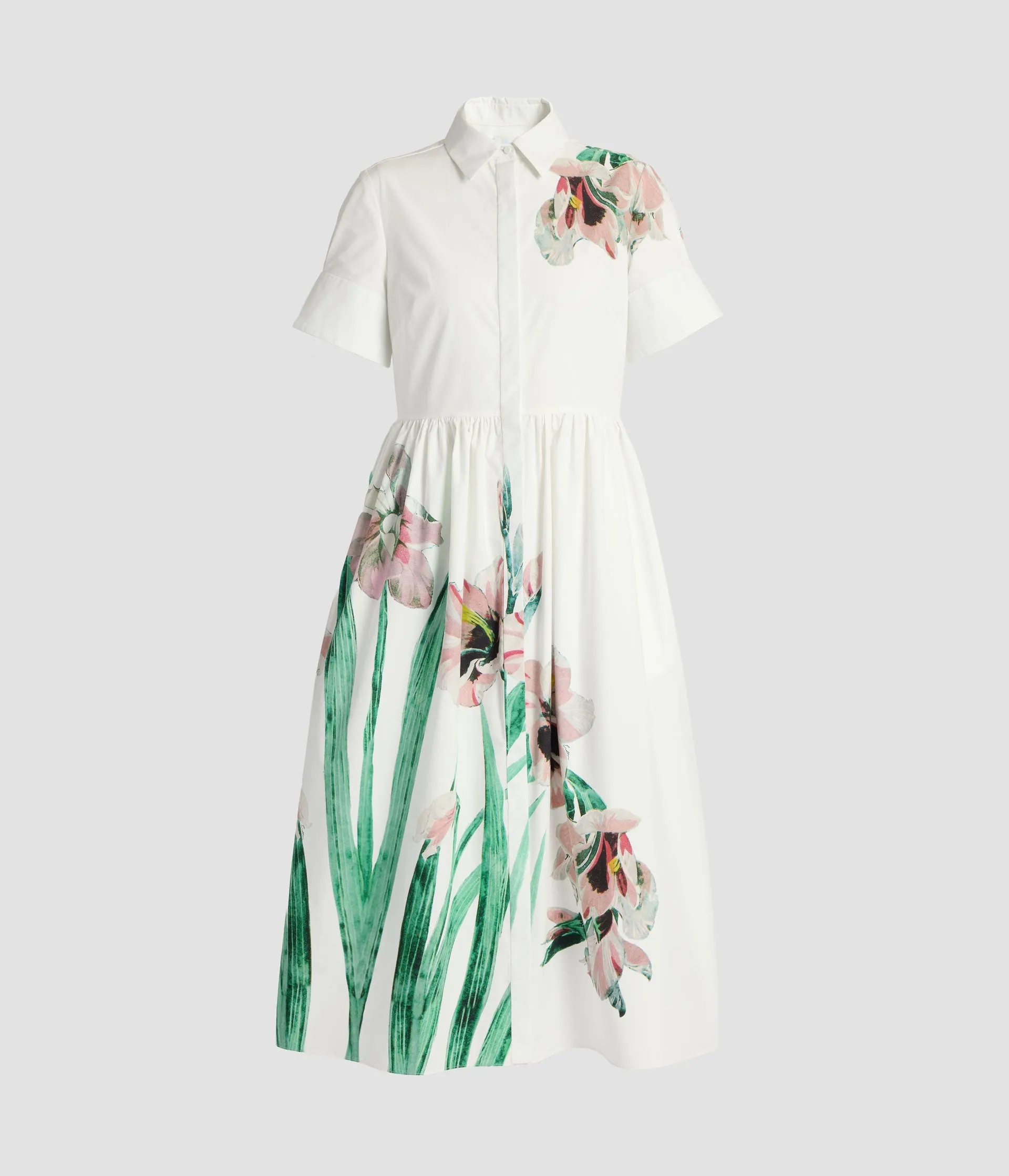 Floral Cotton Short Sleeve Midi Dress sold by ERDEM