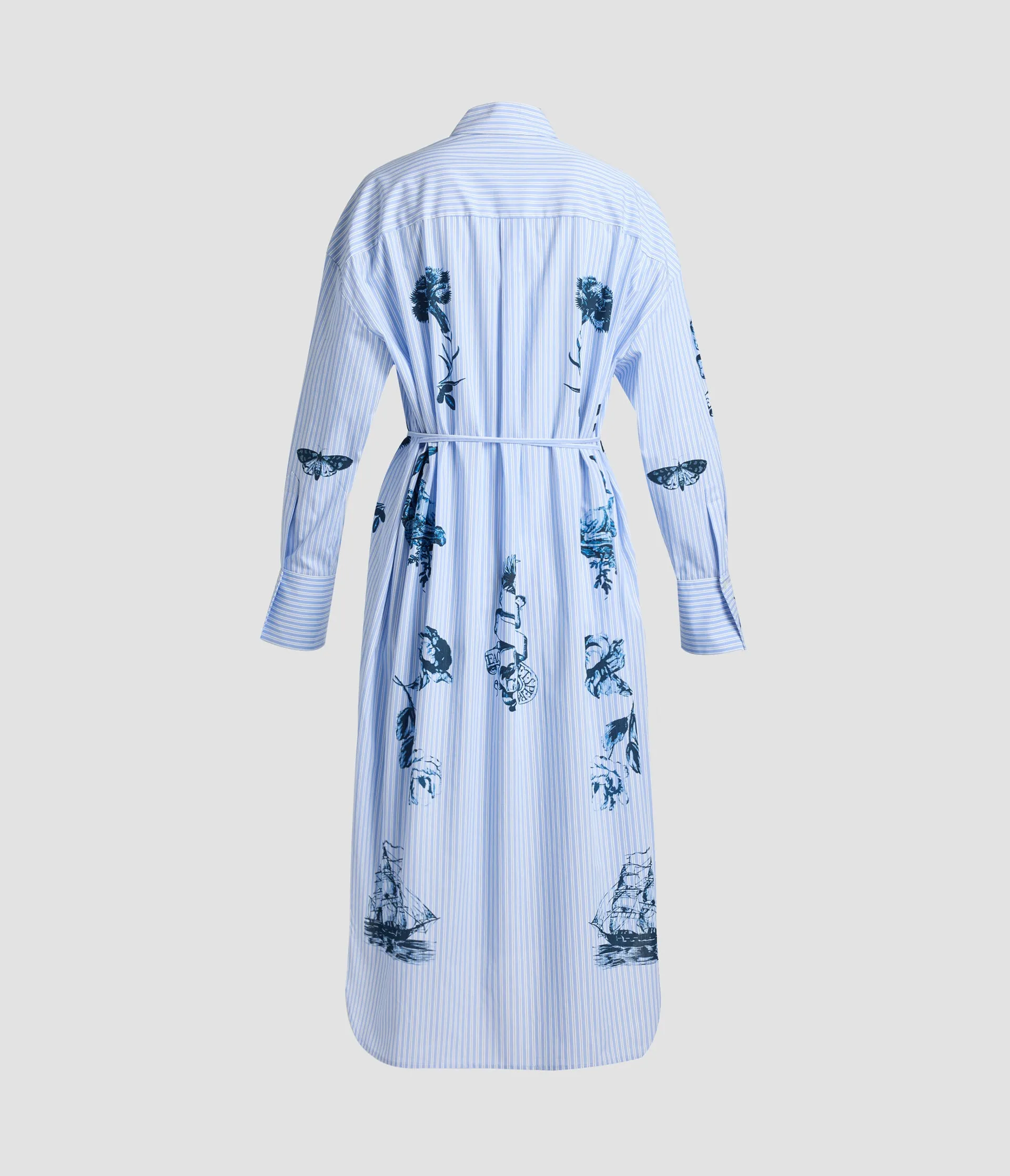 Stripe Poplin Long Sleeve Midi Shirt Dress sold by ERDEM product image thumbnail 2