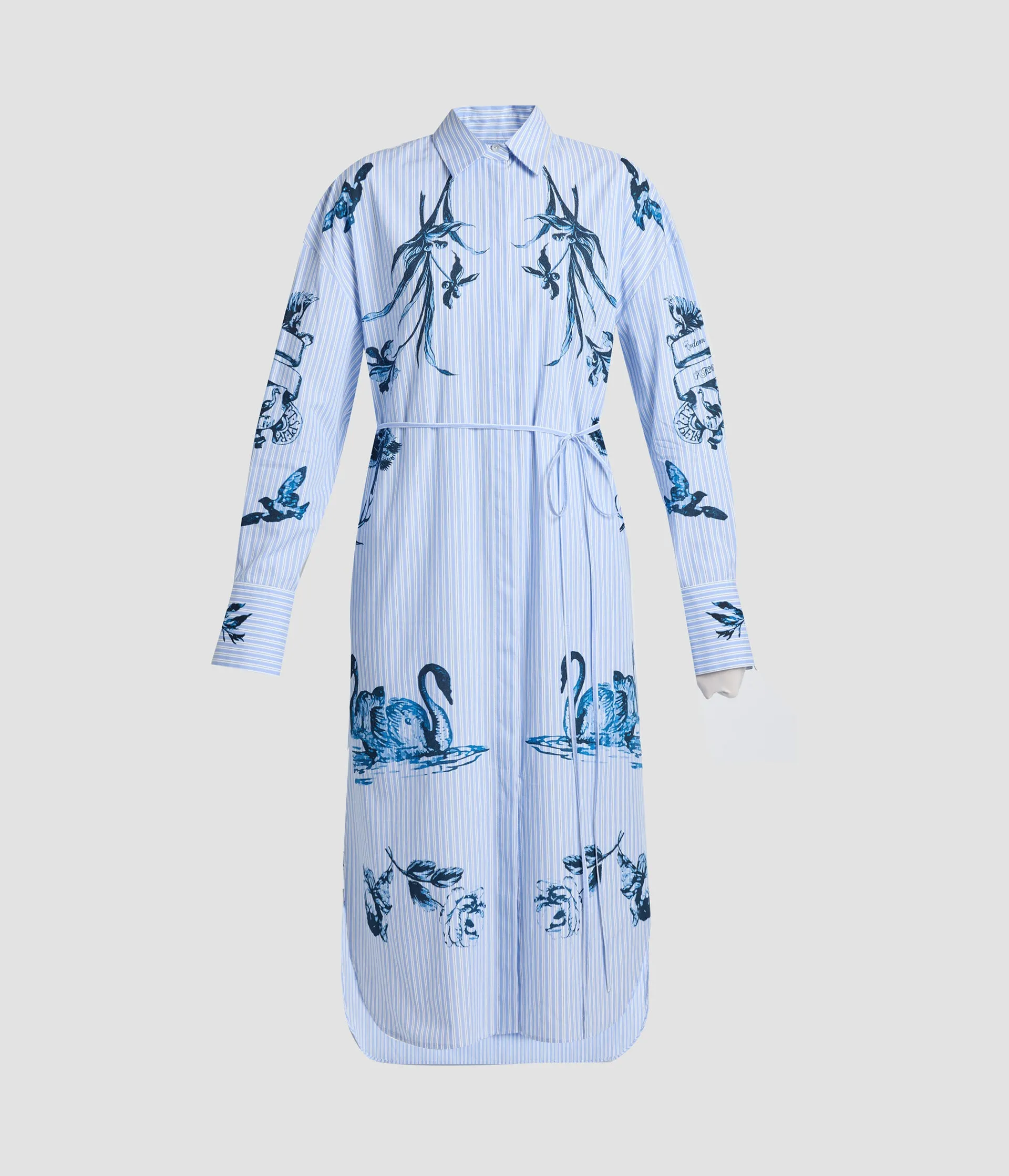 Stripe Poplin Long Sleeve Midi Shirt Dress sold by ERDEM