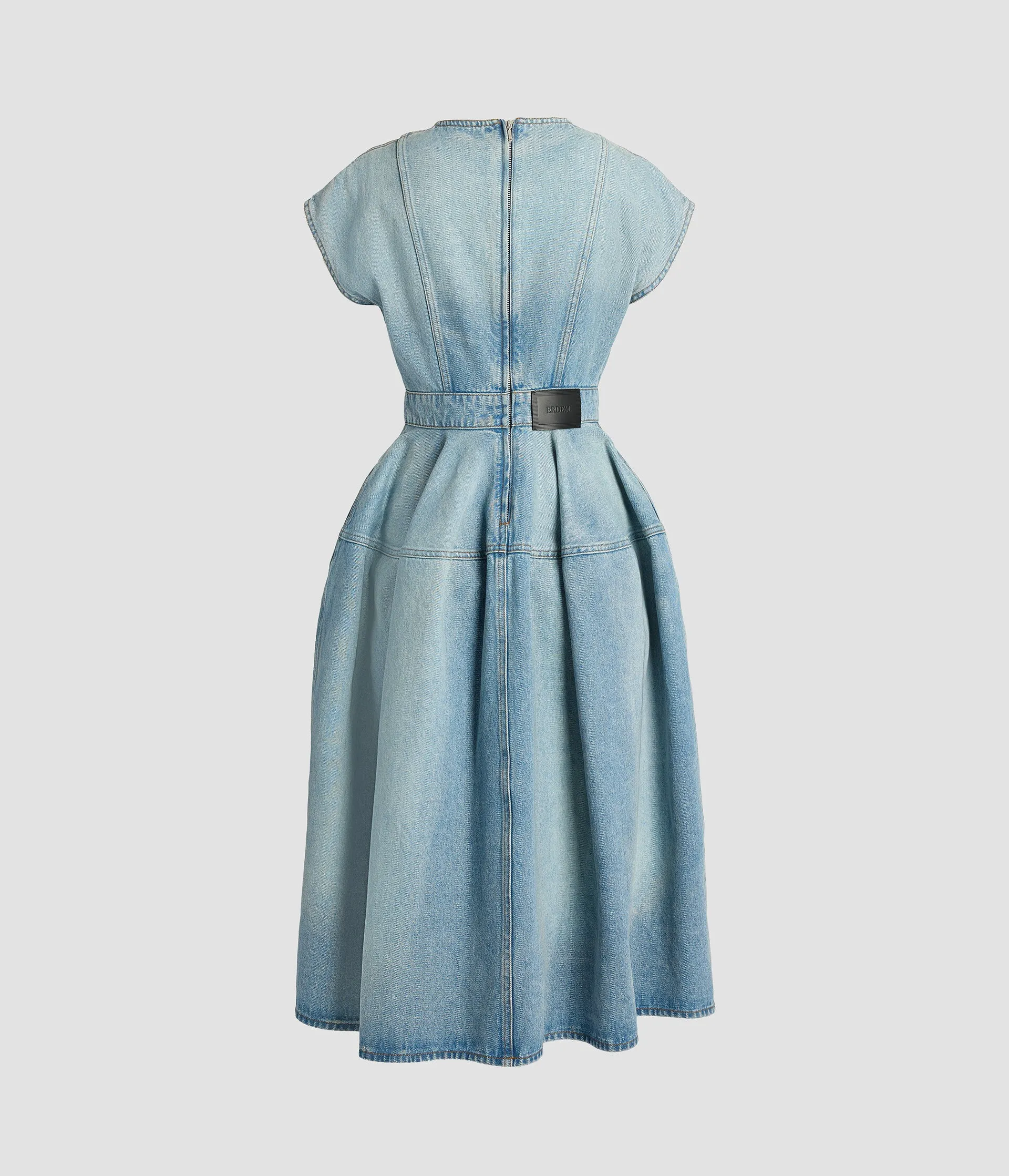 Embroidered Denim Short Sleeve Midi Dress sold by ERDEM product image thumbnail 2