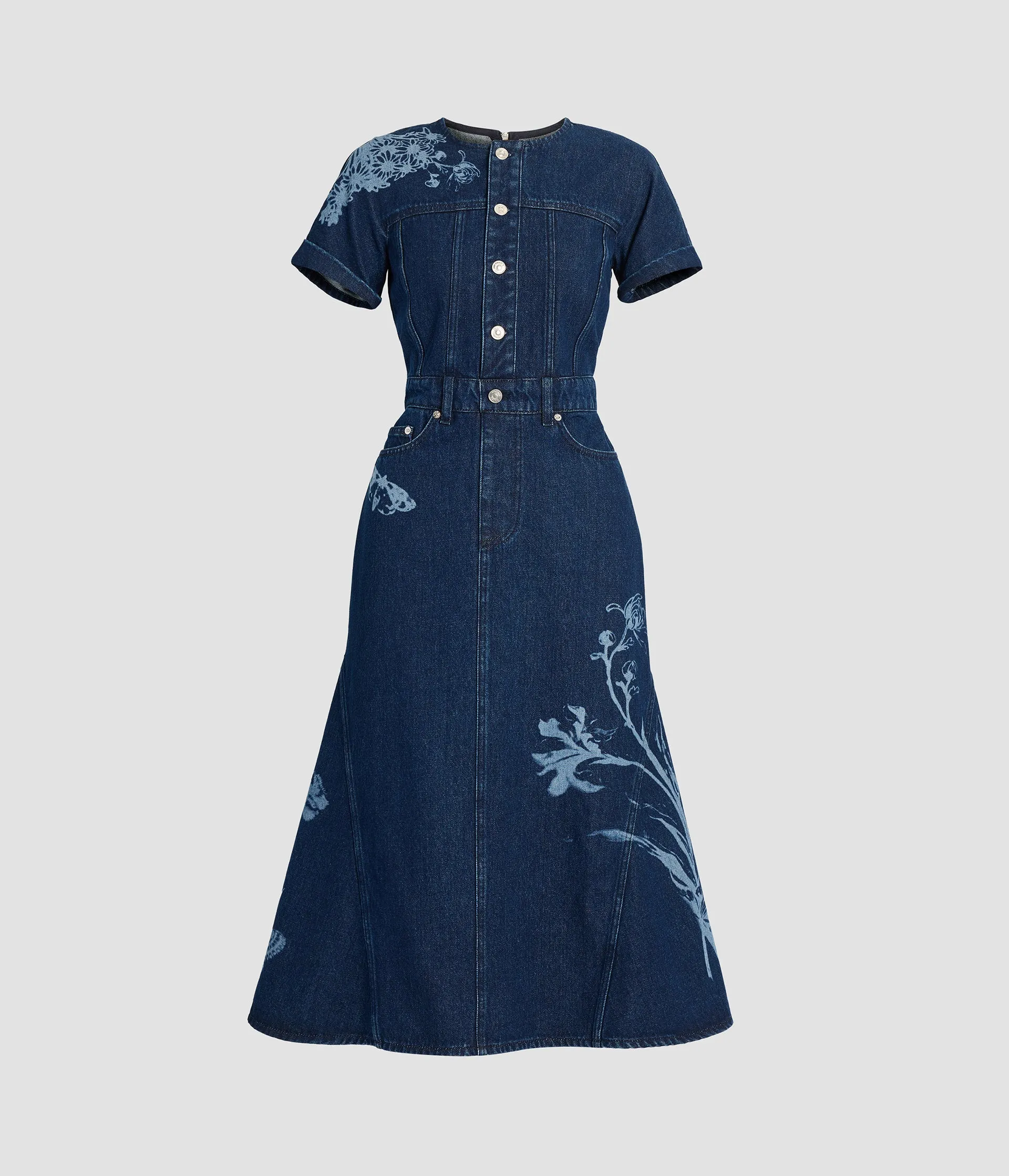 Indigo Denim Short Sleeve Midi Dress sold by ERDEM