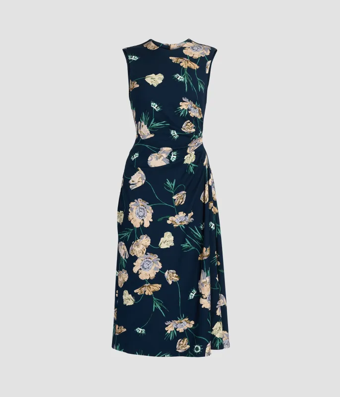 Floral Ponte Sleeveless Midi Dress sold by ERDEM