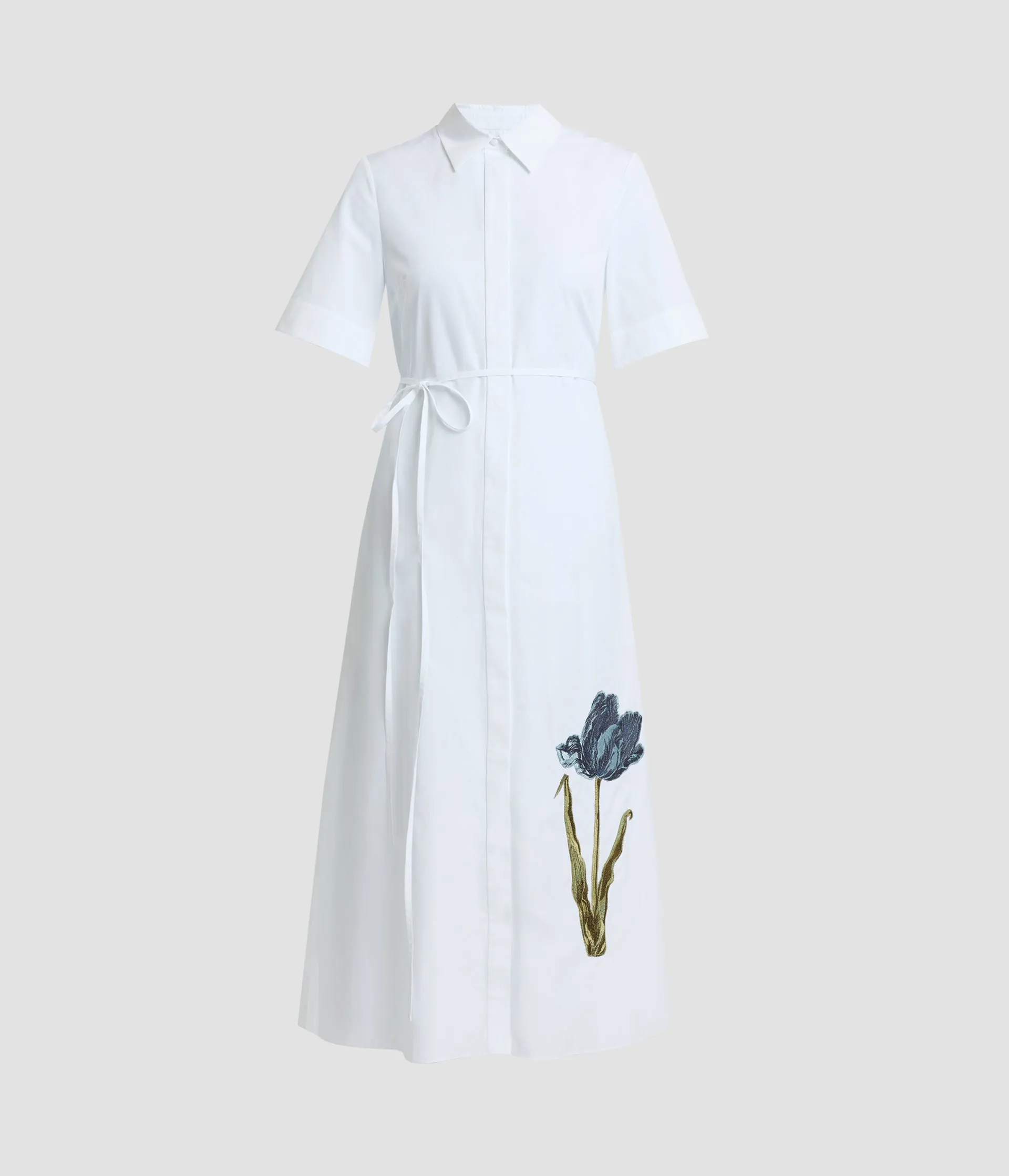 Floral Print Short Sleeve Shirt Dress sold by ERDEM