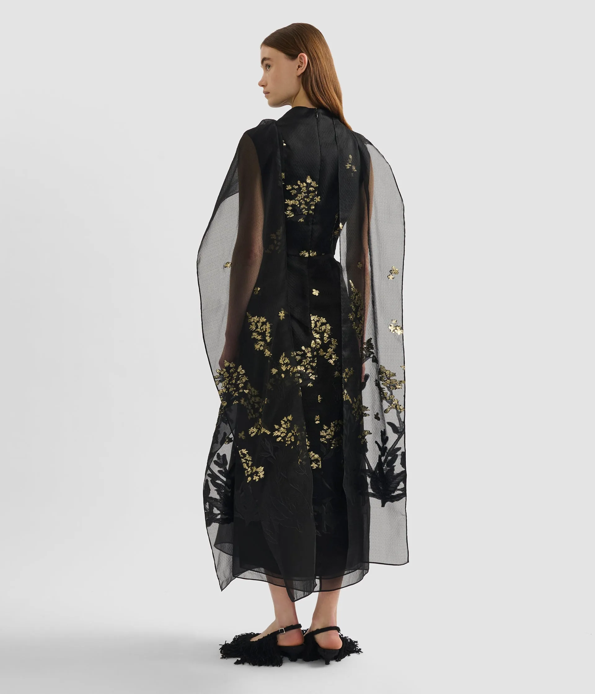 Organza Fil Coupé Draped Midi Dress sold by ERDEM product image thumbnail 3