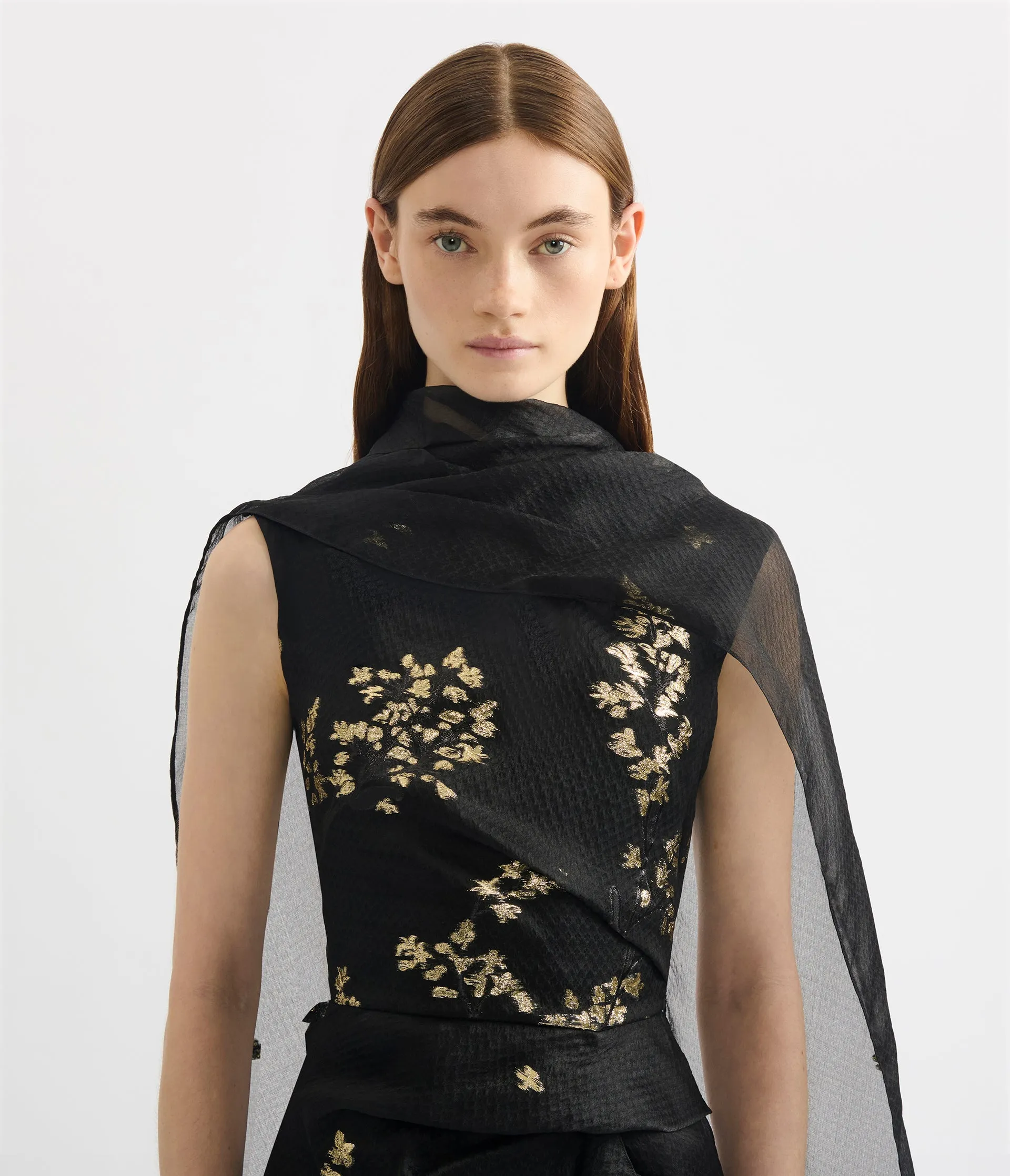 Organza Fil Coupé Draped Midi Dress sold by ERDEM product image thumbnail 5