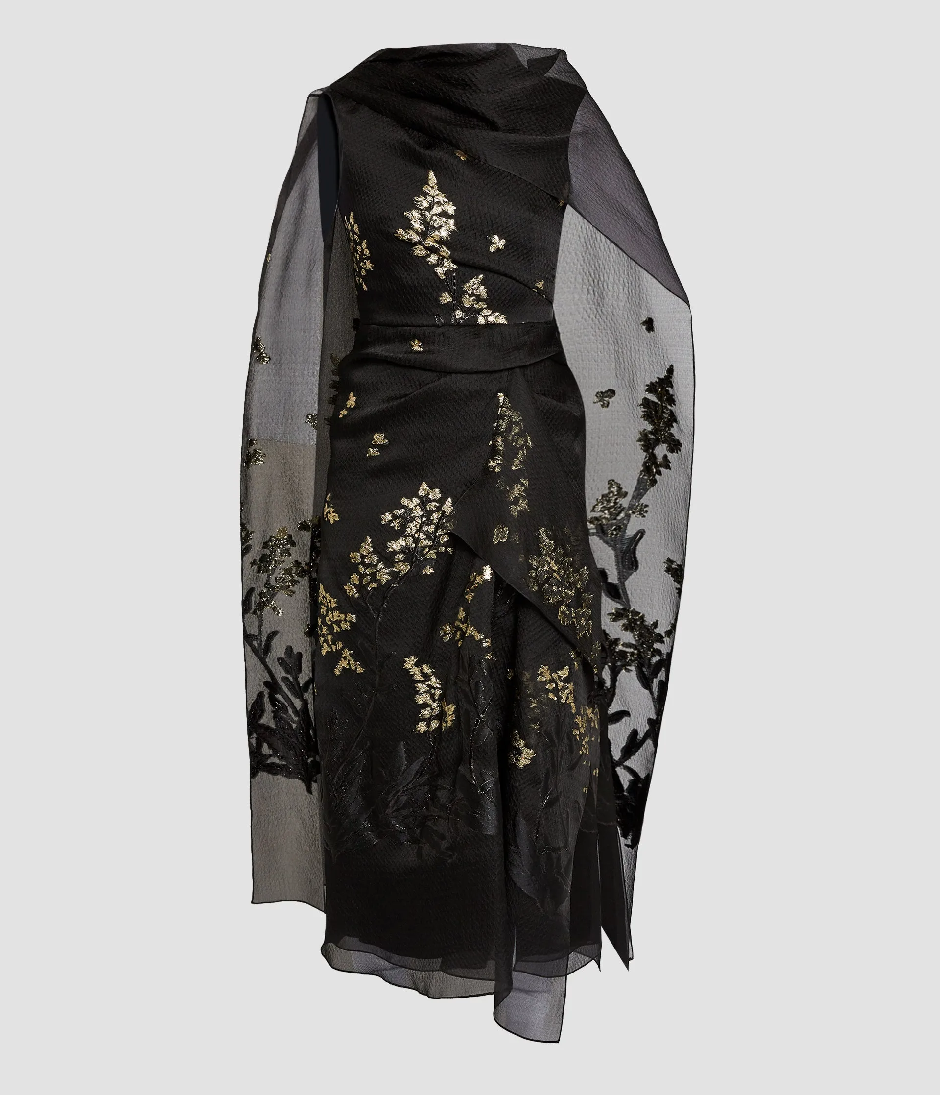 Organza Fil Coupé Draped Midi Dress sold by ERDEM