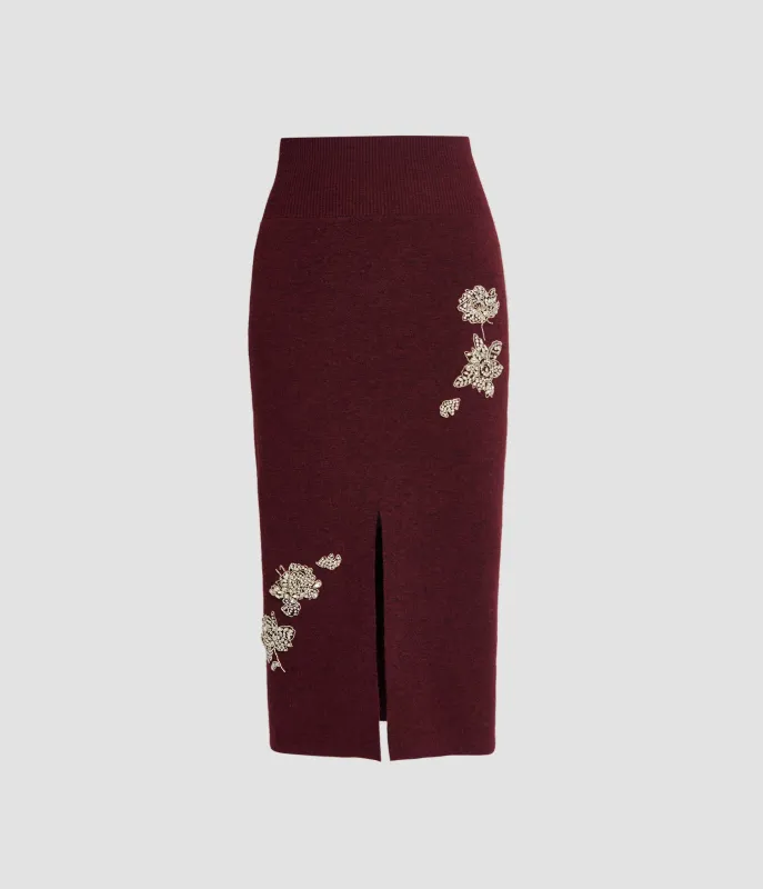 Embellished Knit Pencil Skirt sold by ERDEM