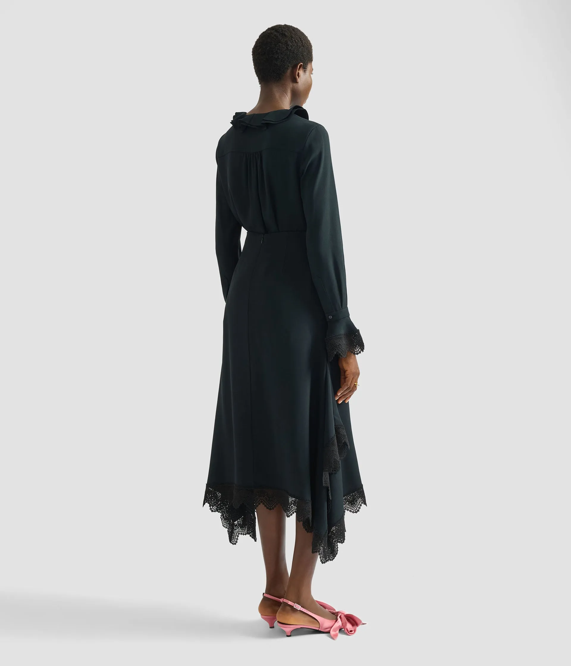 Satin Cady Long Sleeve Shirt sold by ERDEM product image thumbnail 3