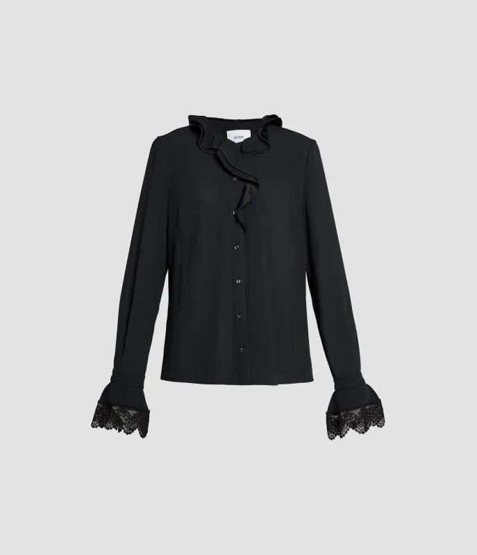 Satin Cady Long Sleeve Shirt sold by ERDEM