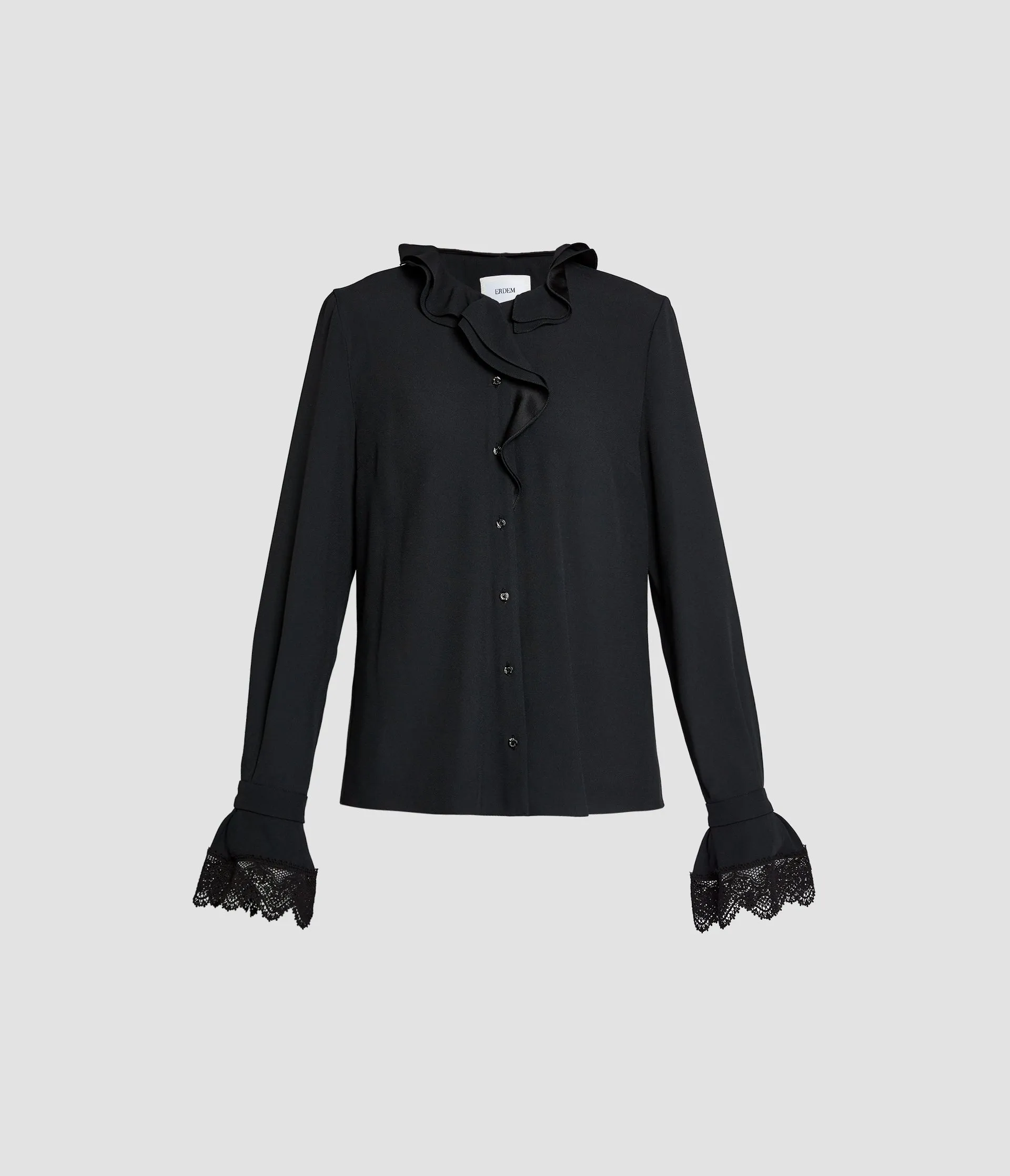 Satin Cady Long Sleeve Shirt sold by ERDEM