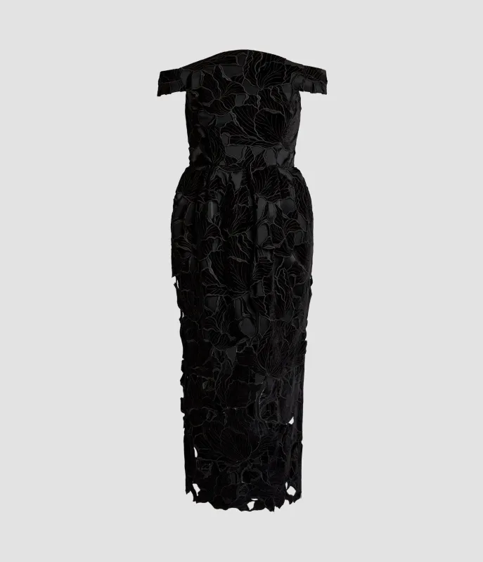 Floral Cutwork Off-The-Shoulder Midi Dress sold by ERDEM