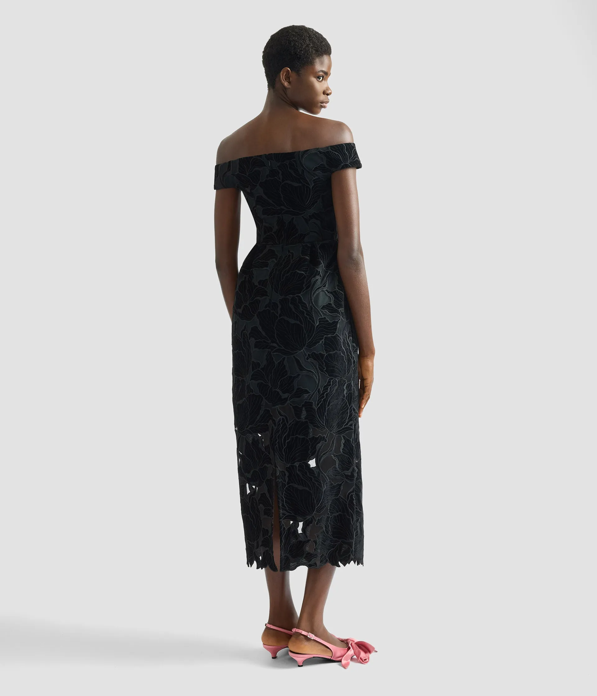 Floral Cutwork Off-The-Shoulder Midi Dress sold by ERDEM product image thumbnail 3