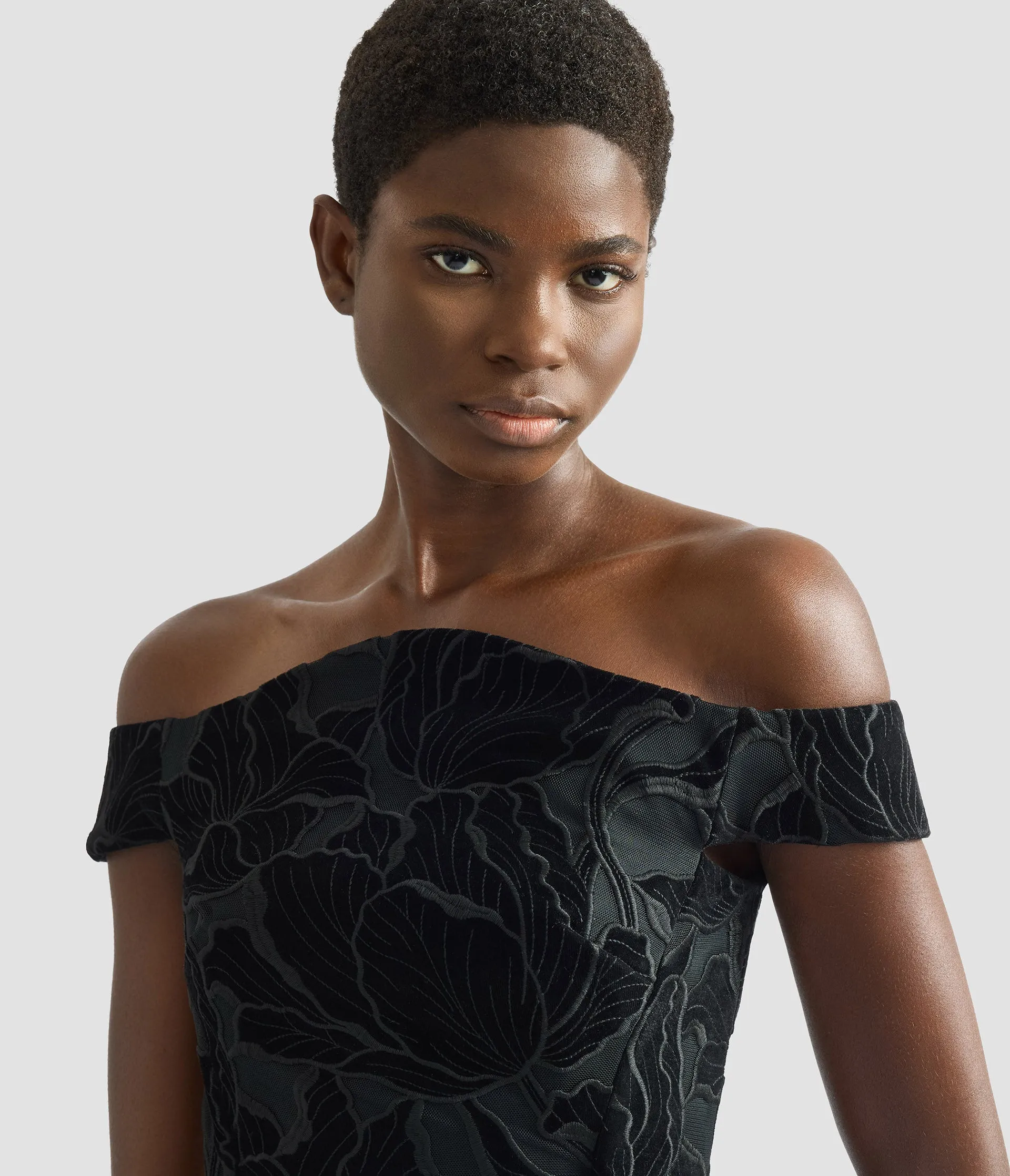 Floral Cutwork Off-The-Shoulder Midi Dress sold by ERDEM product image thumbnail 5