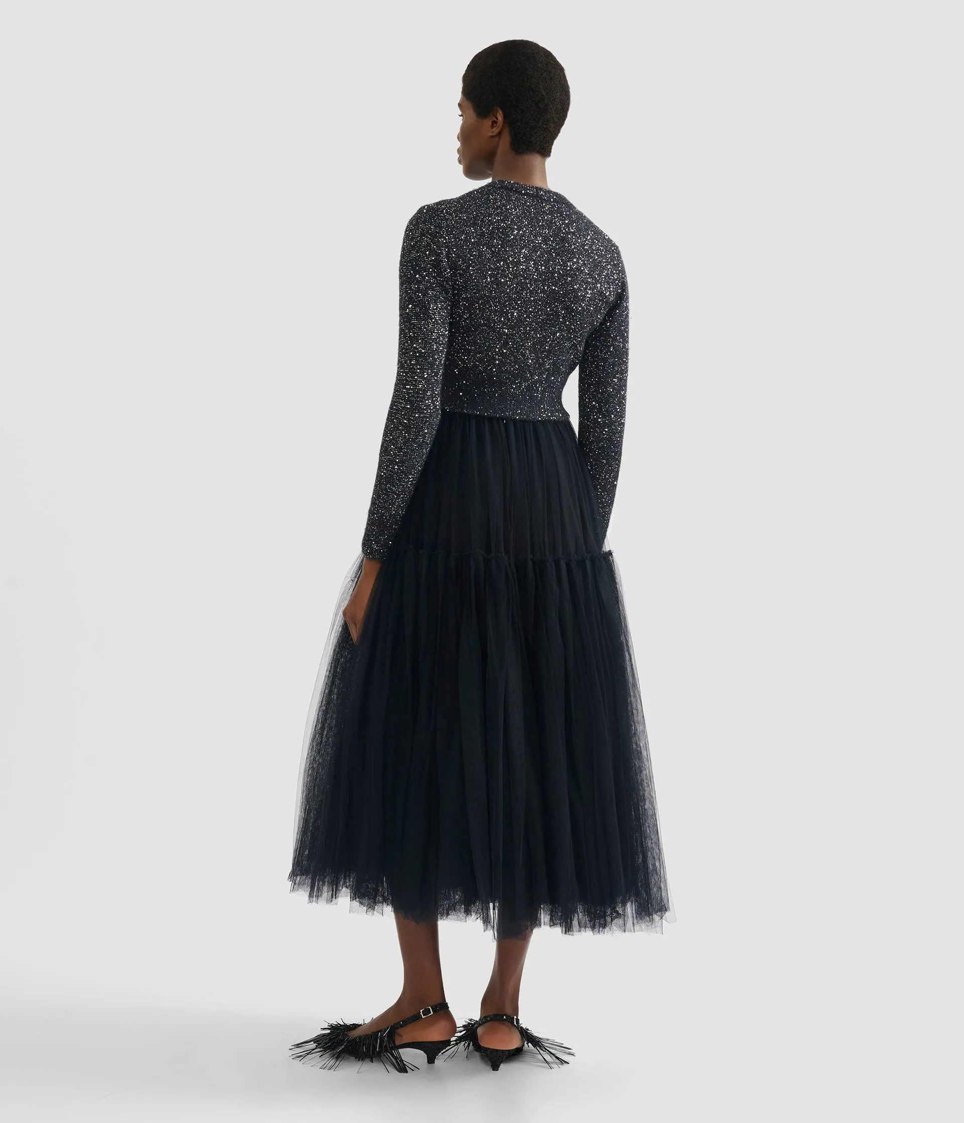 Embellished Sequin Cropped Cardigan sold by ERDEM product image thumbnail 3