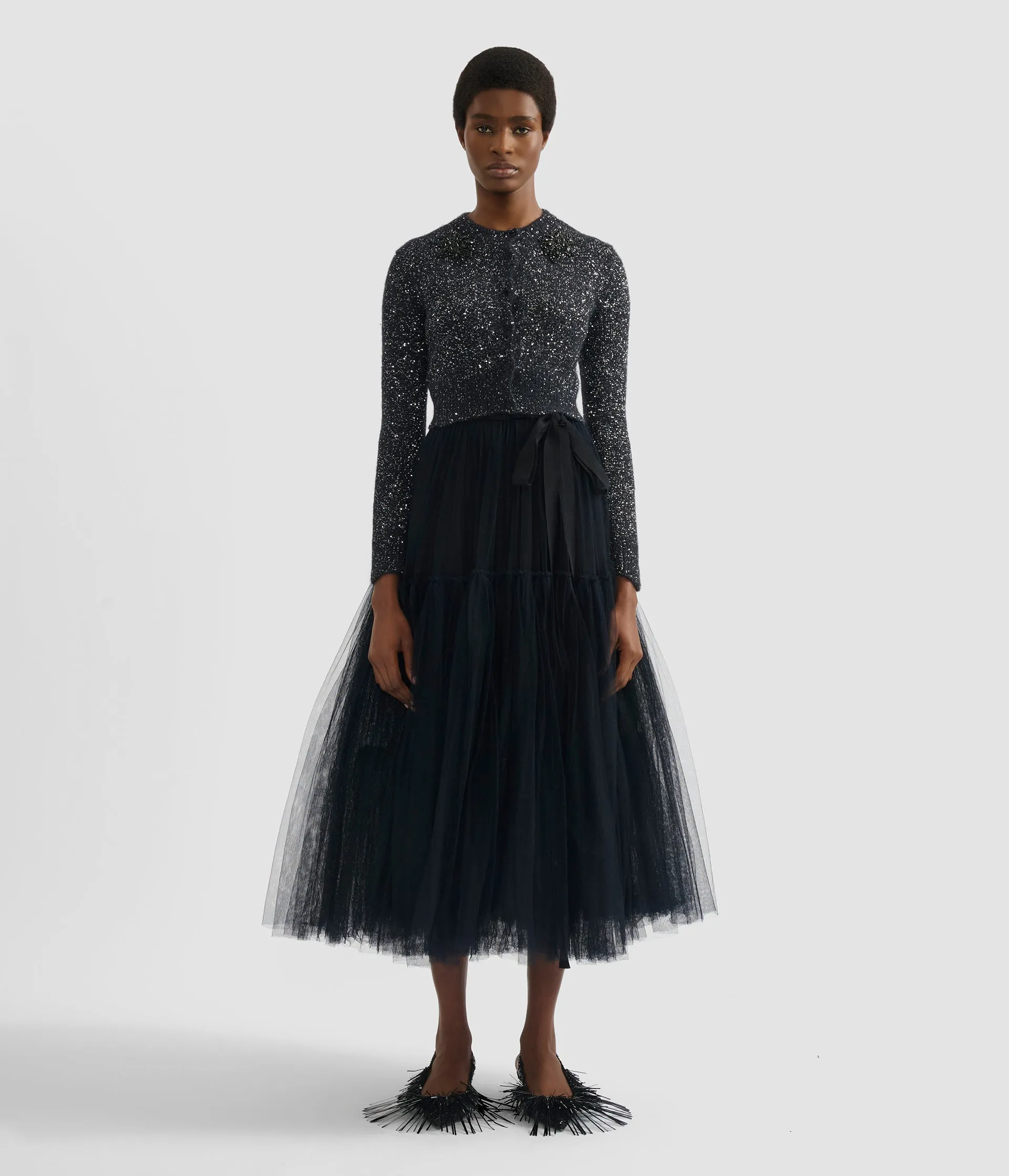 Embellished Sequin Cropped Cardigan sold by ERDEM product image thumbnail 4