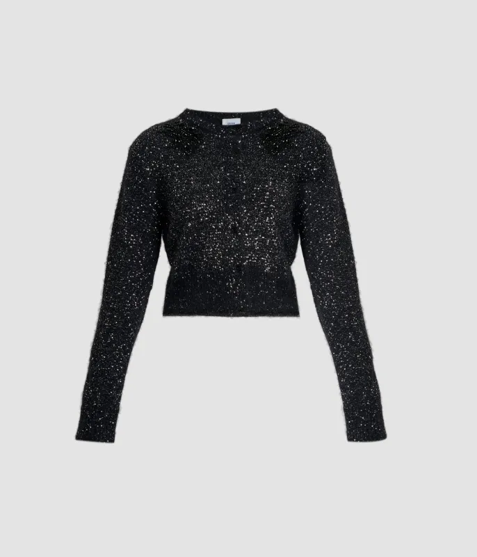 Embellished Sequin Cropped Cardigan sold by ERDEM
