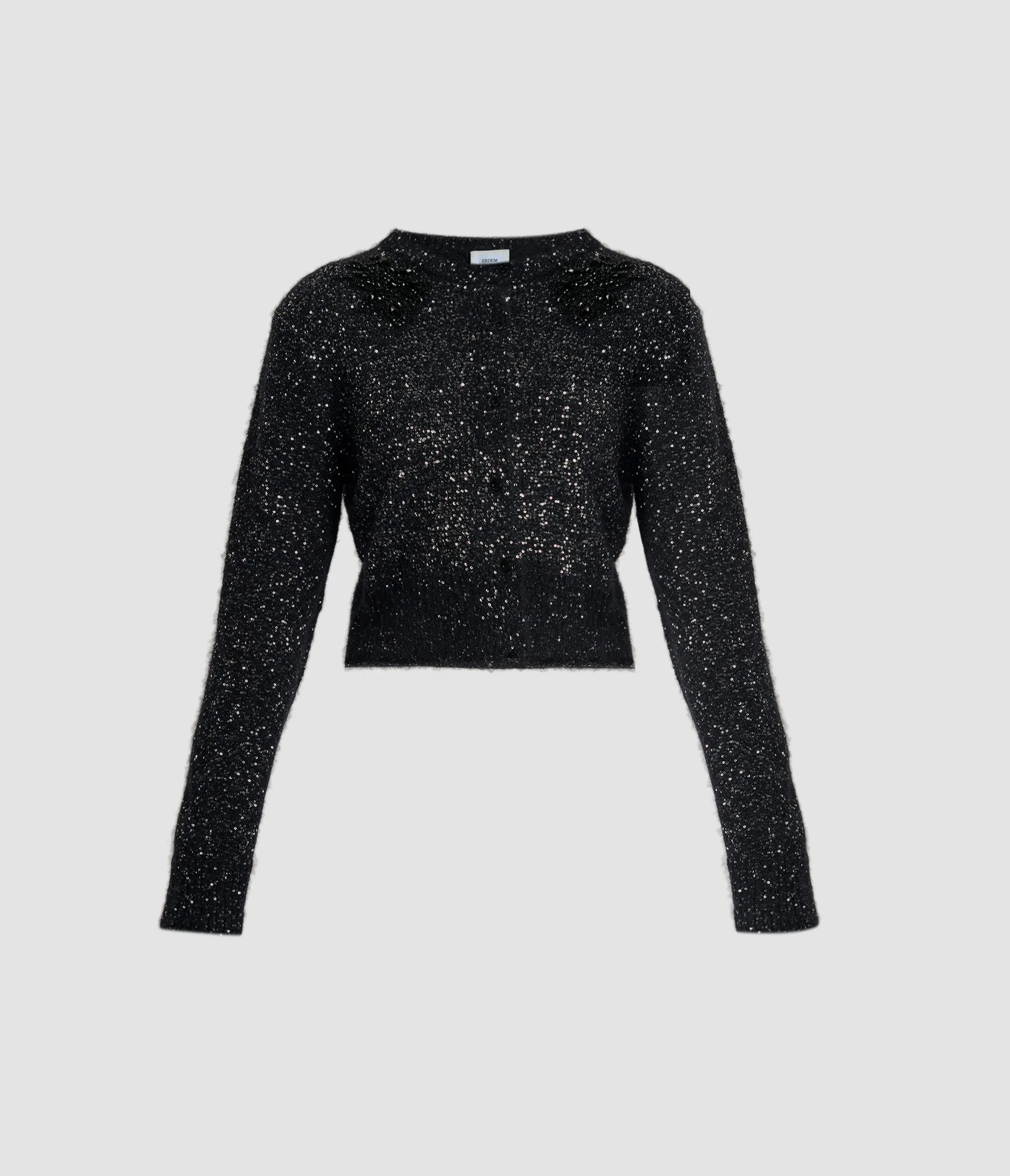 Embellished Sequin Cropped Cardigan sold by ERDEM