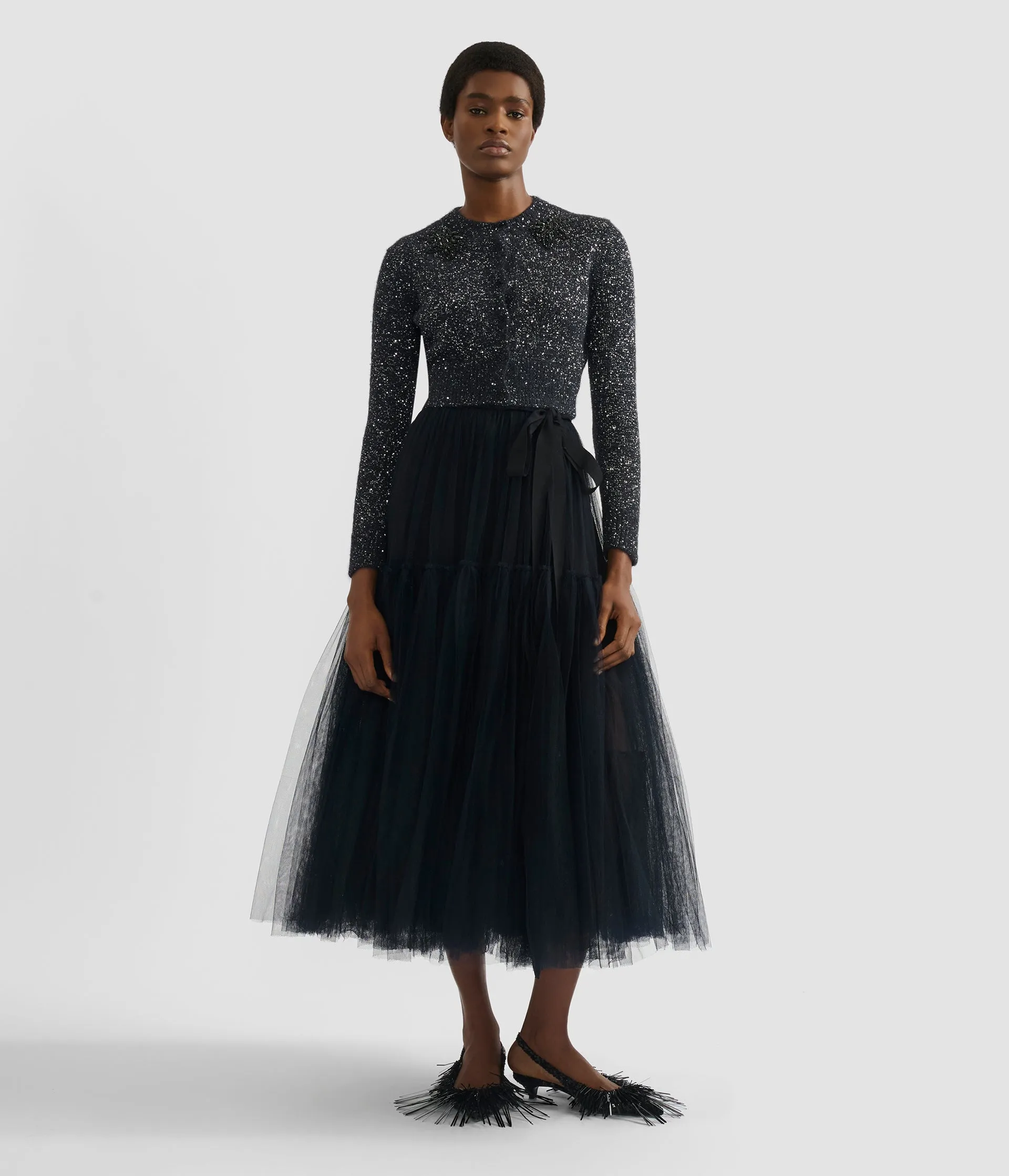 Embellished Sequin Cropped Cardigan sold by ERDEM product image thumbnail 2