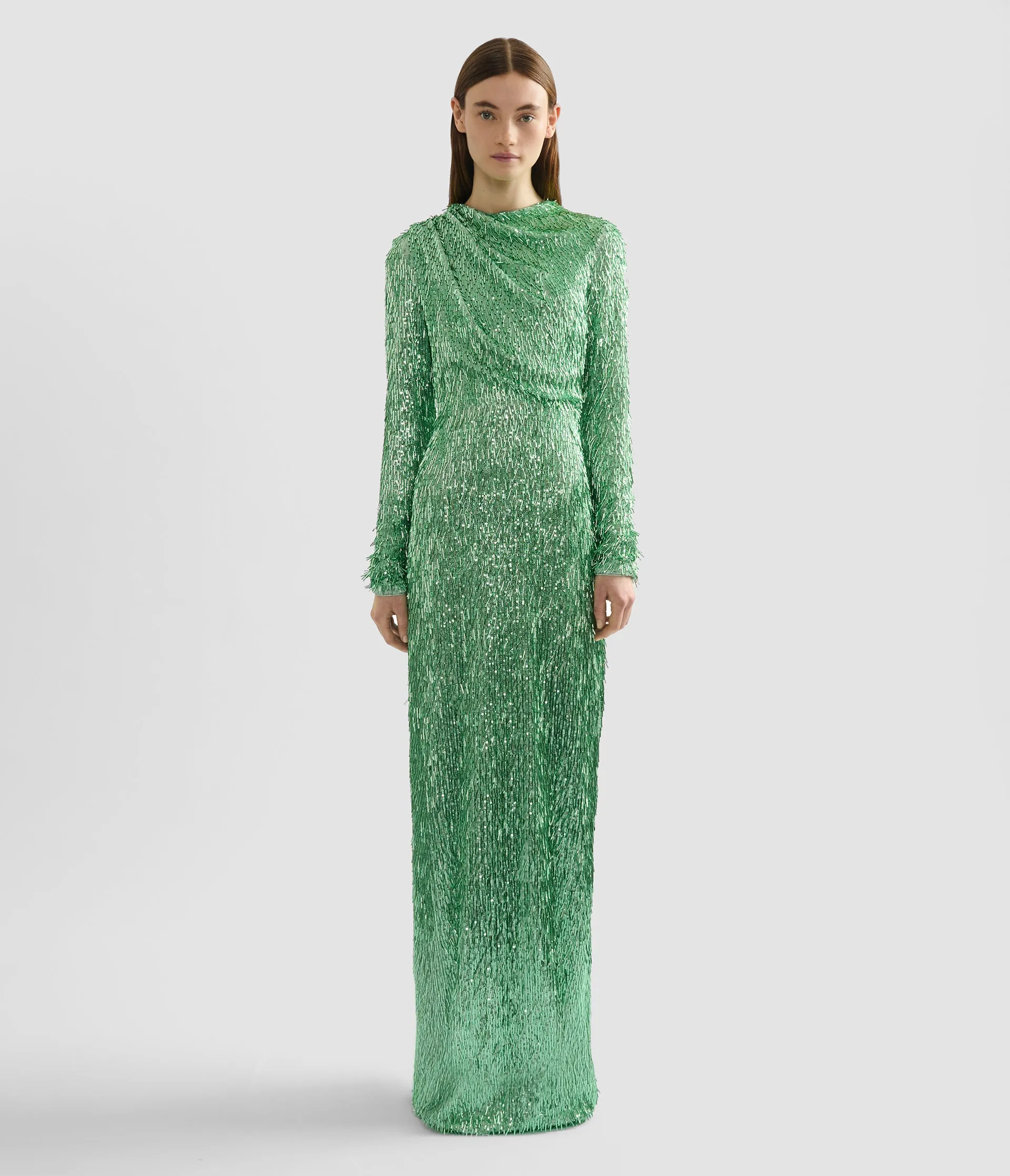 Bugle Sequin Long Sleeve Gown sold by ERDEM product image thumbnail 4
