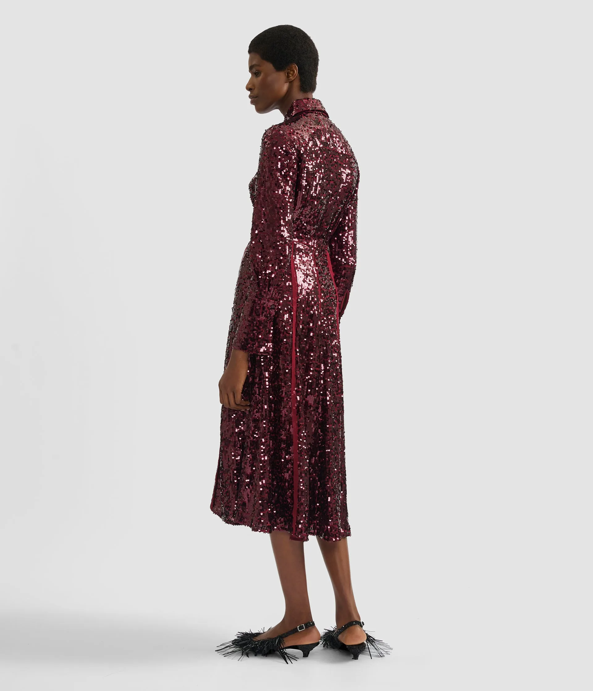 Embellished Sequin Long Sleeve Shirt sold by ERDEM product image thumbnail 3