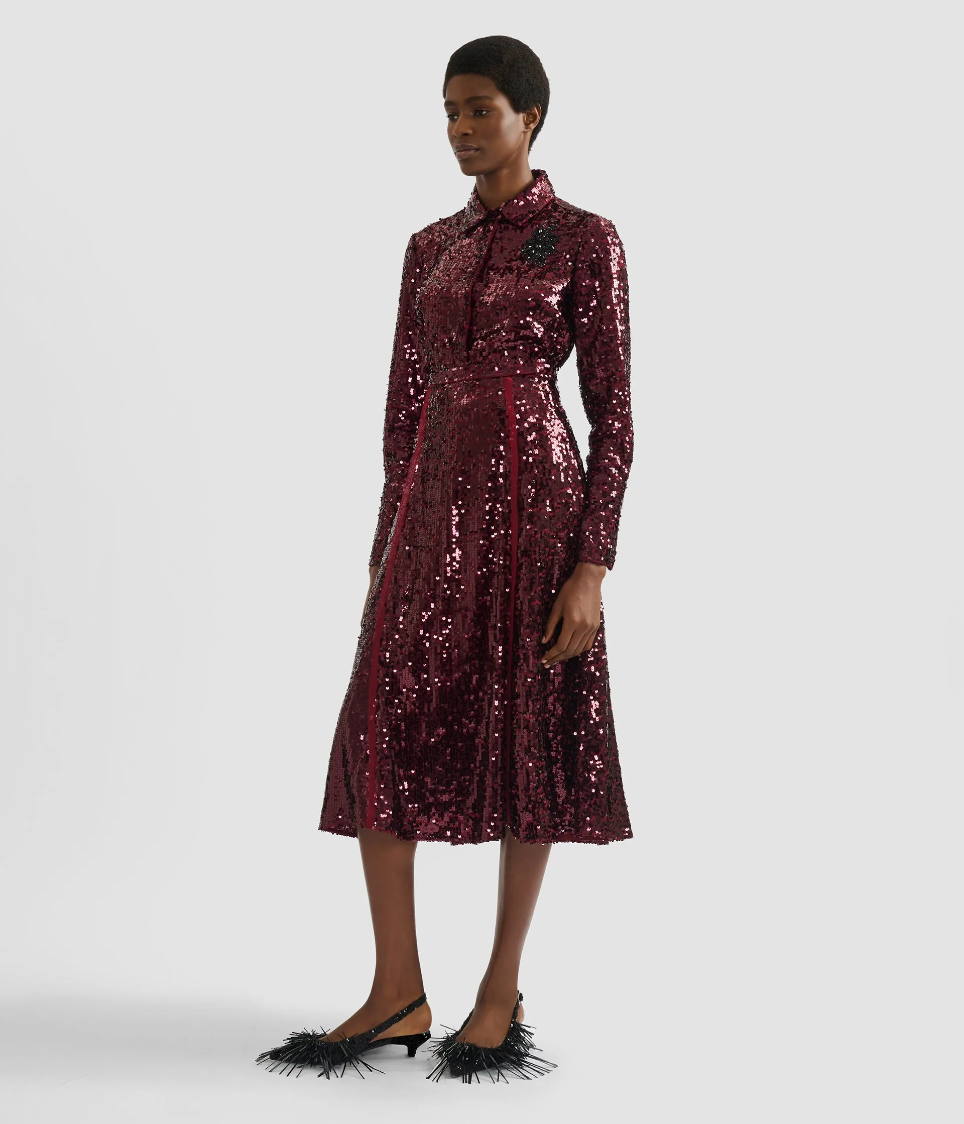 Embellished Sequin Long Sleeve Shirt sold by ERDEM product image thumbnail 2