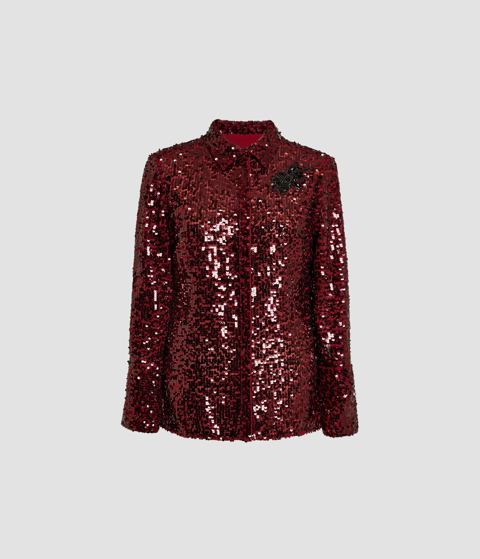 Embellished Sequin Long Sleeve Shirt sold by ERDEM
