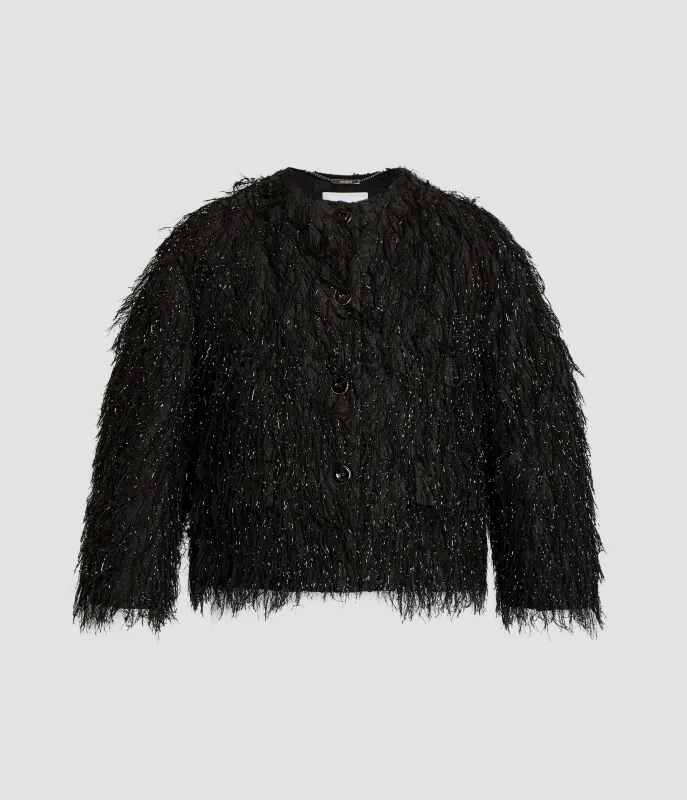 Lurex Fil Coupé Cropped Jacket made by ERDEM