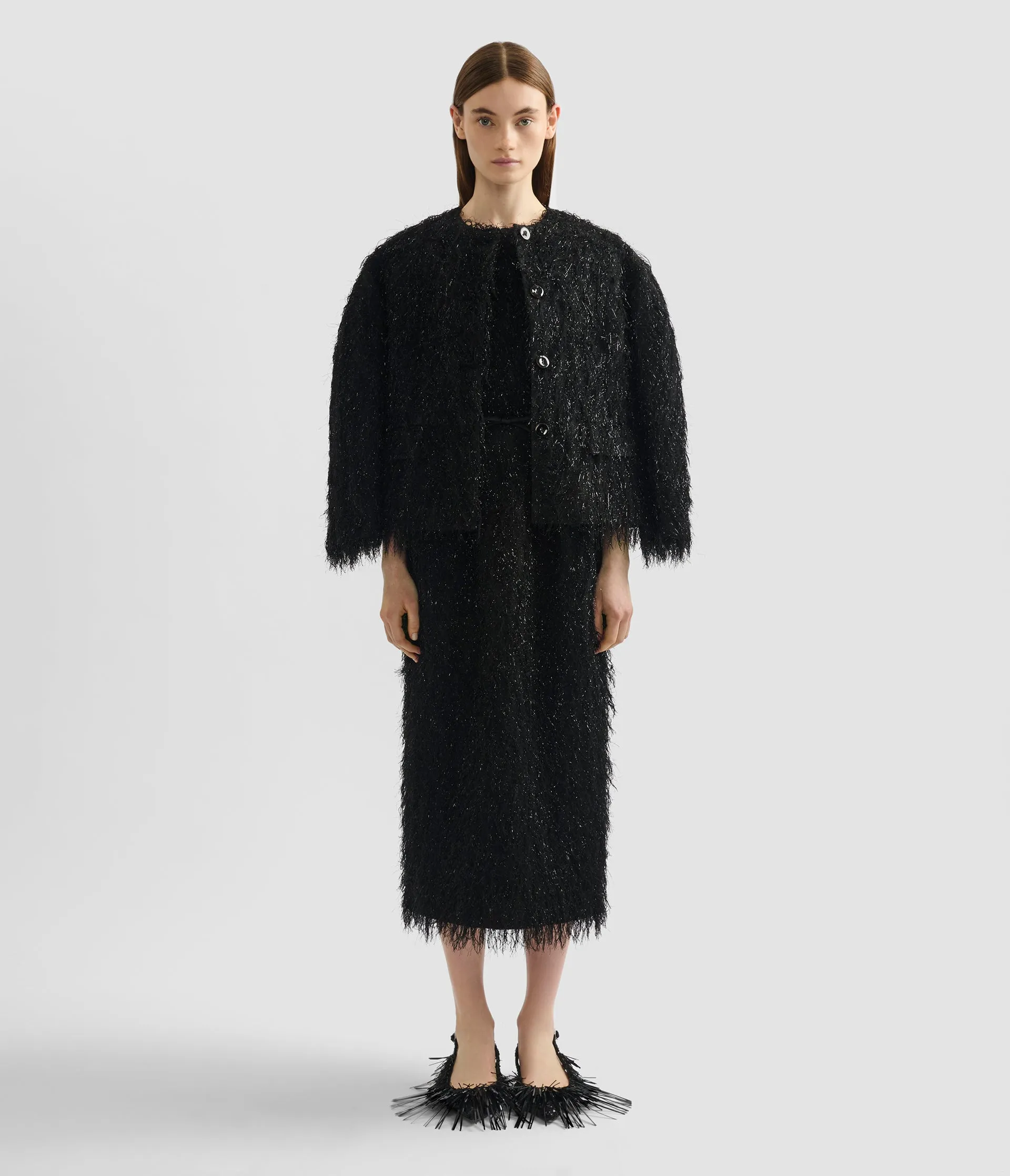 Lurex Fil Coupé Cropped Jacket sold by ERDEM product image thumbnail 4