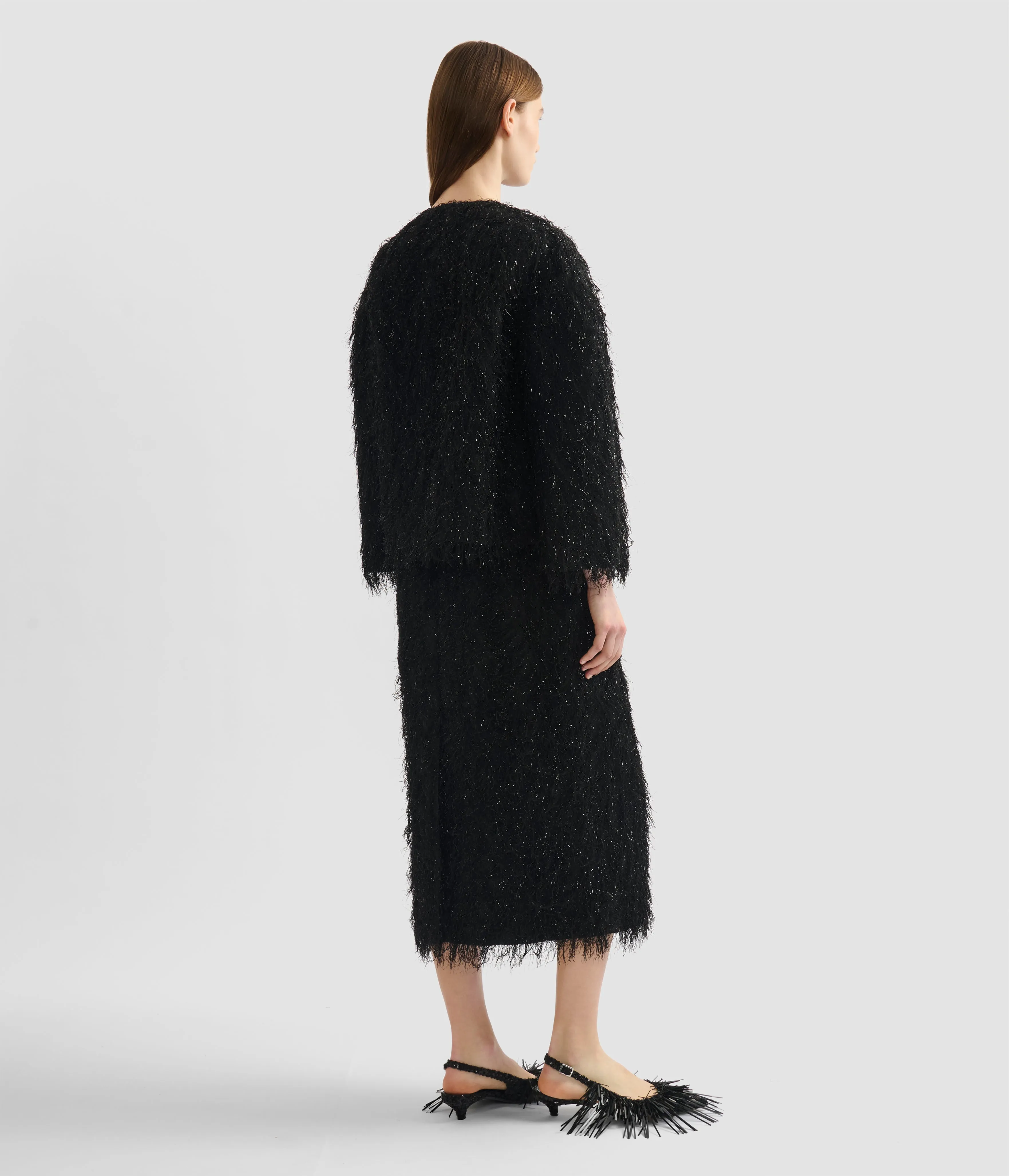 Lurex Fil Coupé Cropped Jacket sold by ERDEM product image thumbnail 3