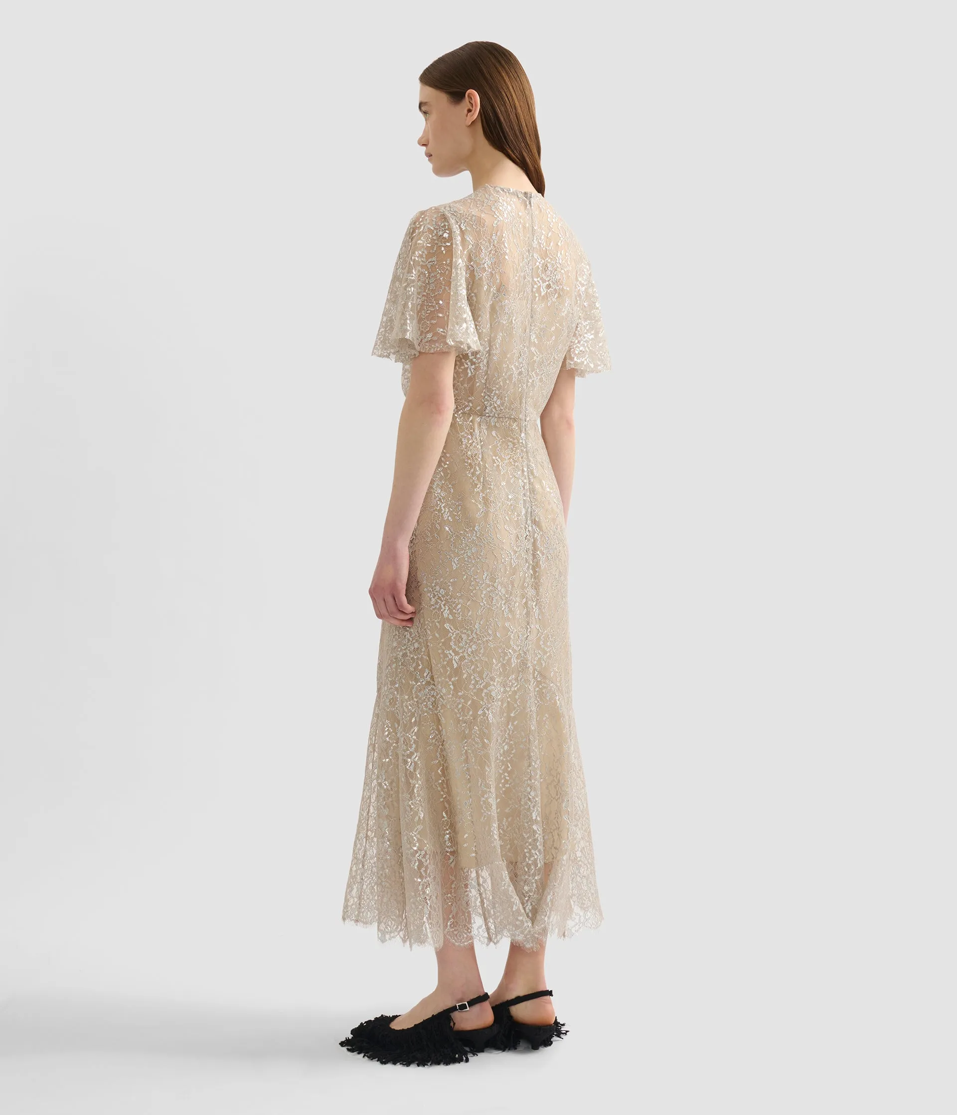 Metallic Lace Midi Dress sold by ERDEM product image thumbnail 3