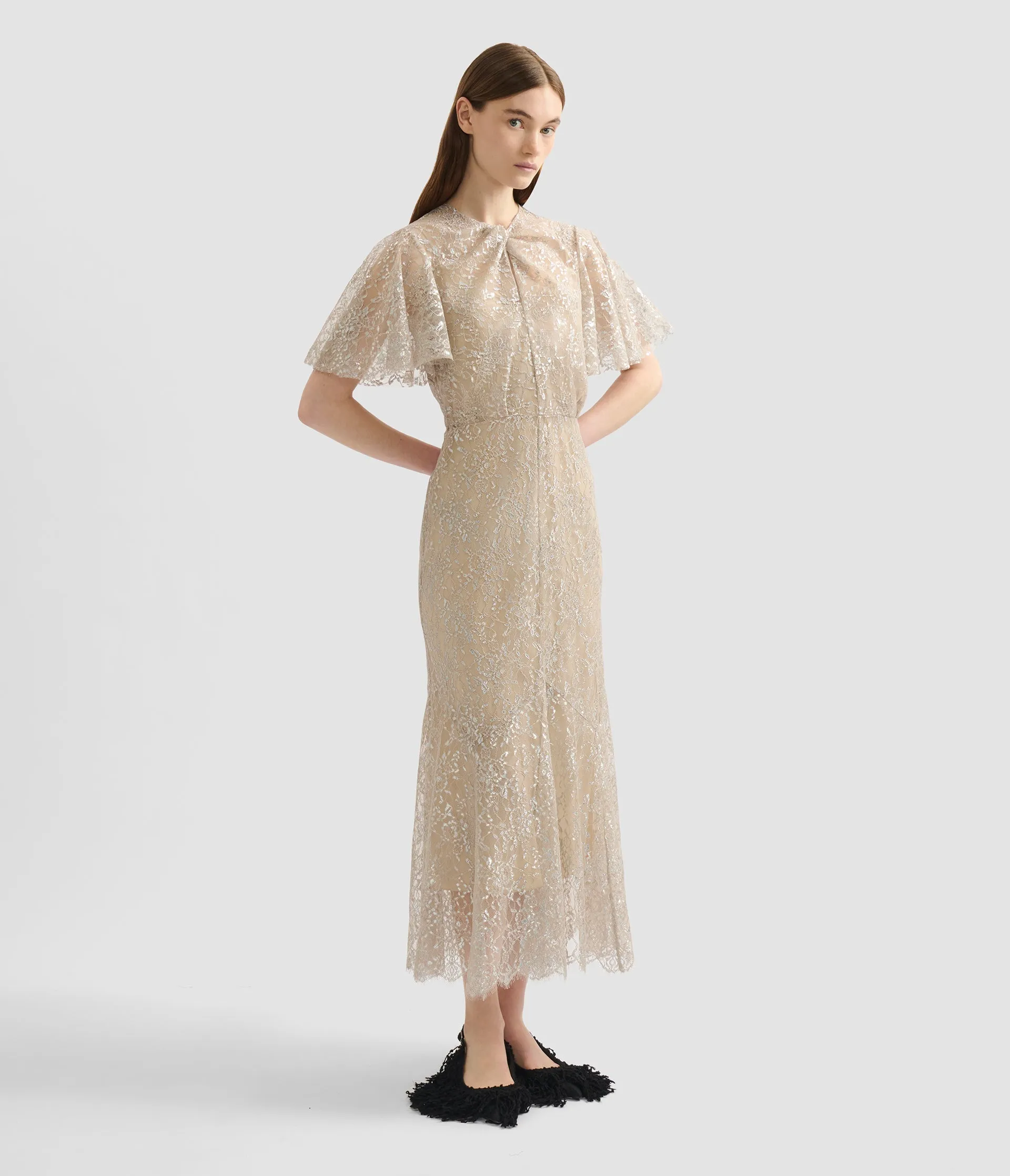 Metallic Lace Midi Dress sold by ERDEM product image thumbnail 2