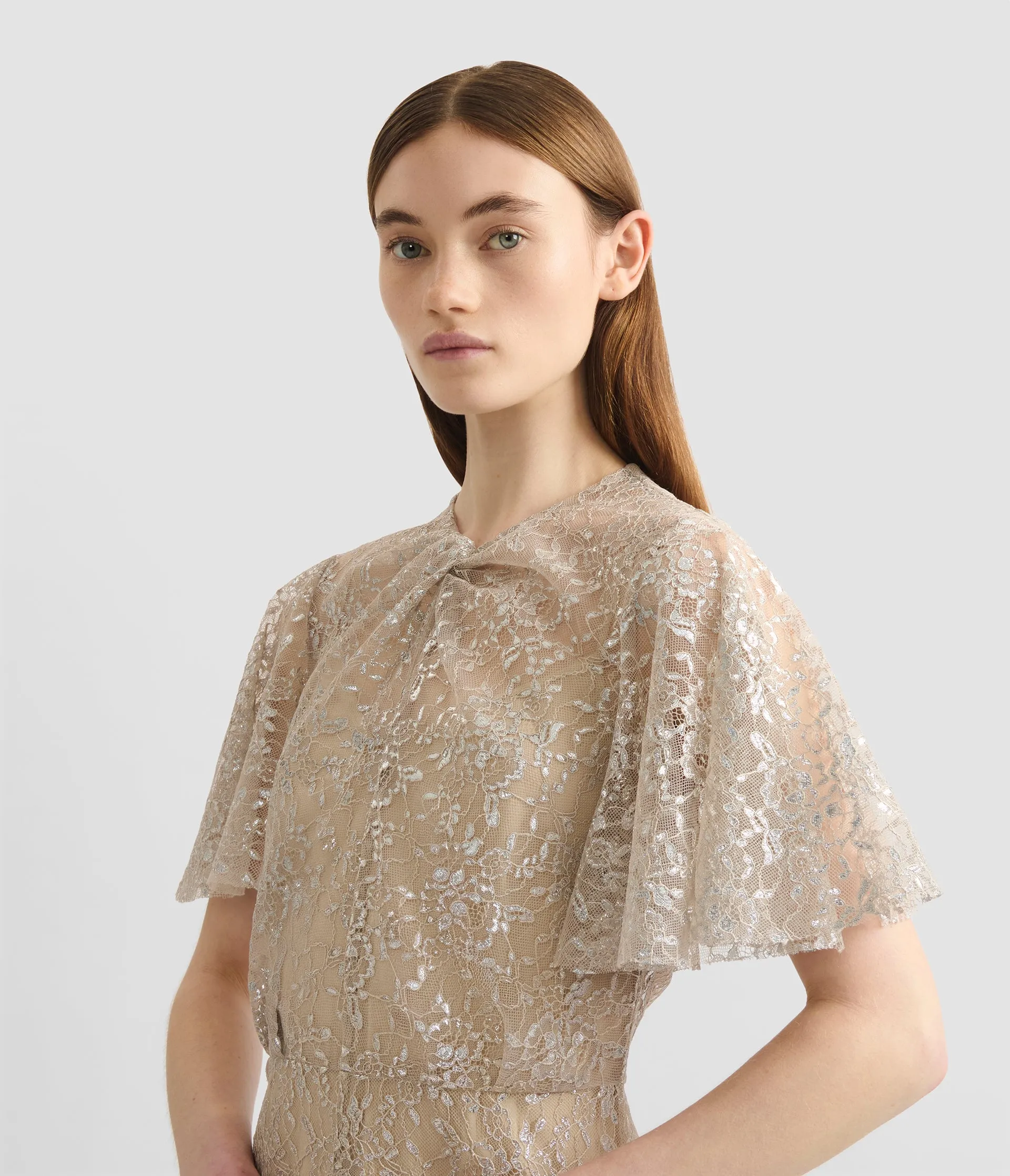 Metallic Lace Midi Dress sold by ERDEM product image thumbnail 5