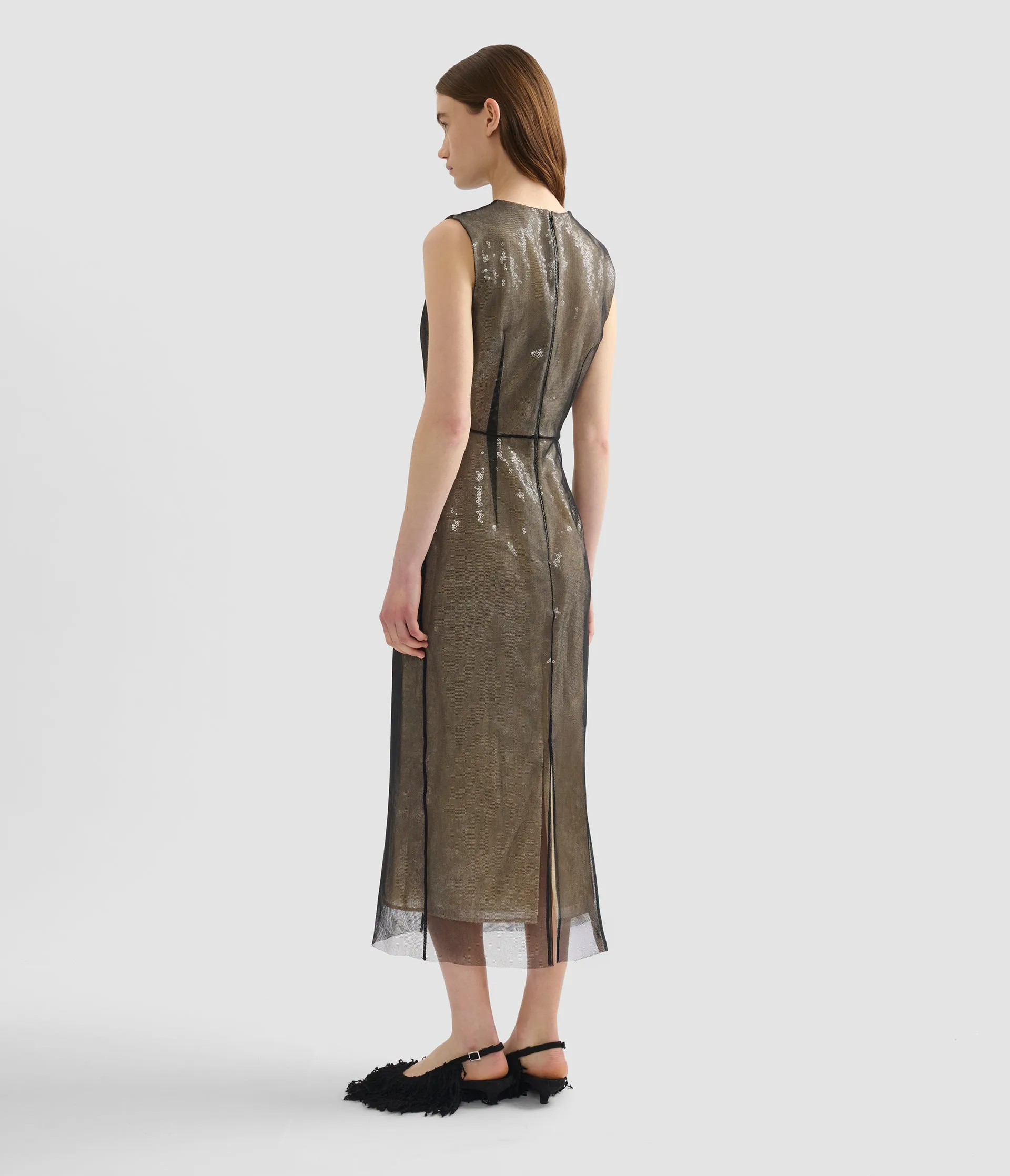 Embellished Organza Sequin Midi Dress sold by ERDEM product image thumbnail 3