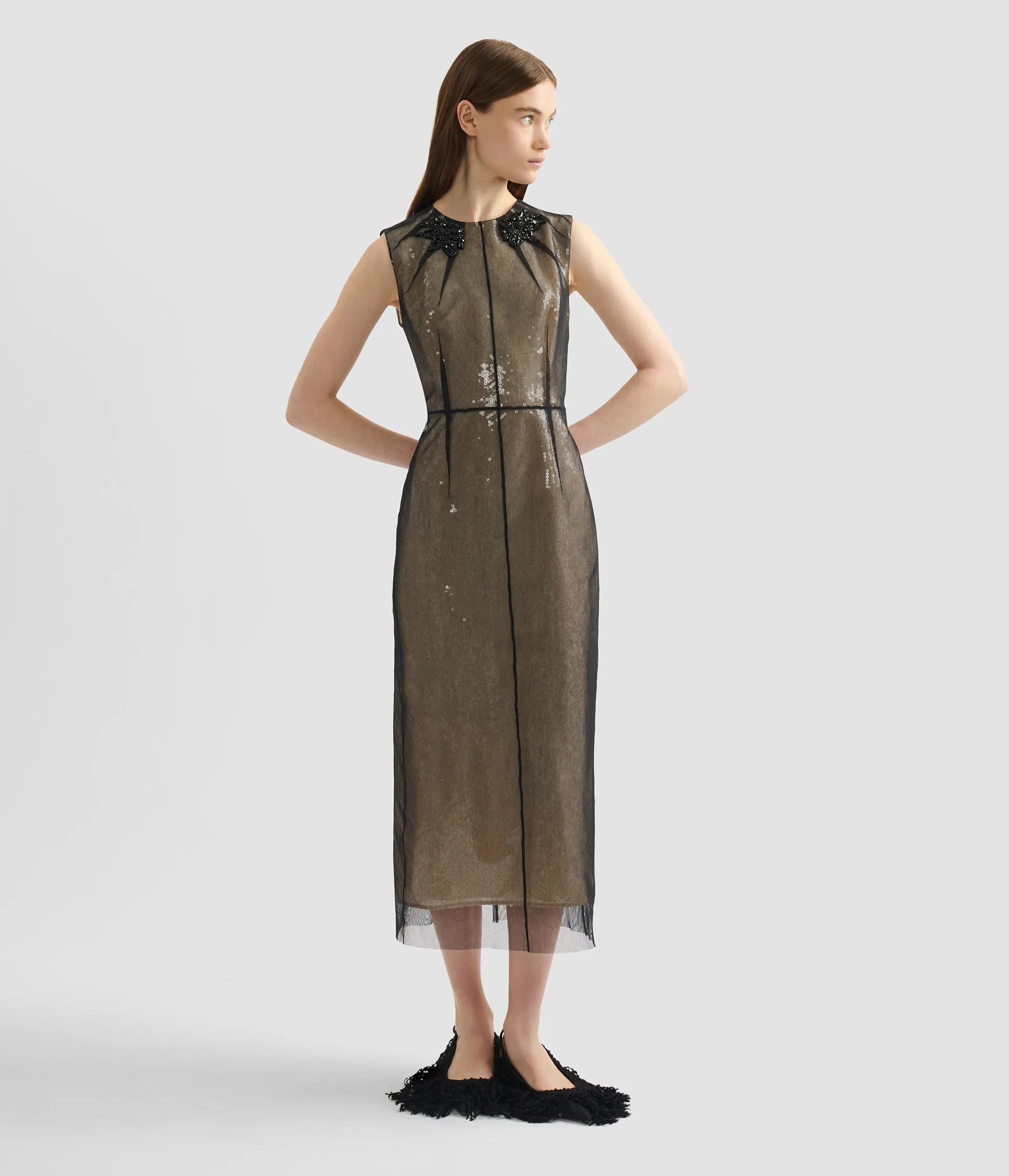 Embellished Organza Sequin Midi Dress sold by ERDEM product image thumbnail 2