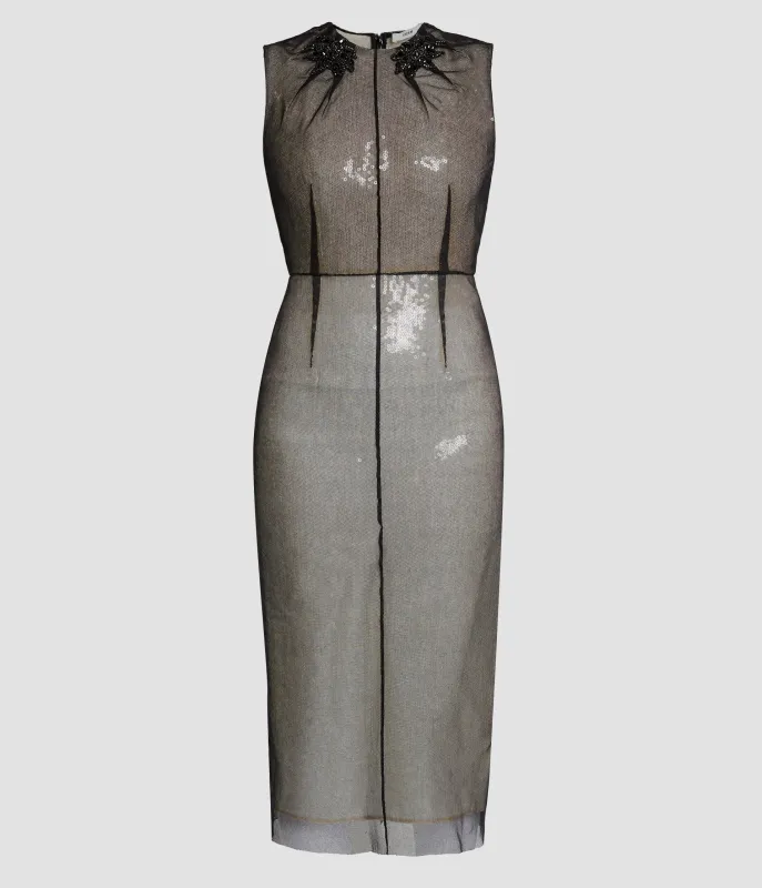 Embellished Organza Sequin Midi Dress sold by ERDEM