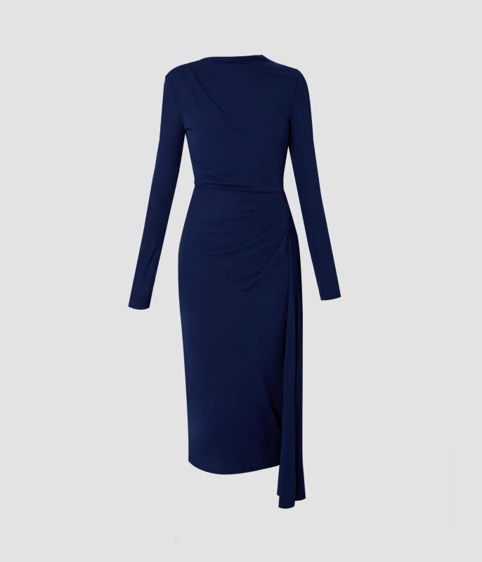 Long Sleeve Draped Midi Dress made by ERDEM