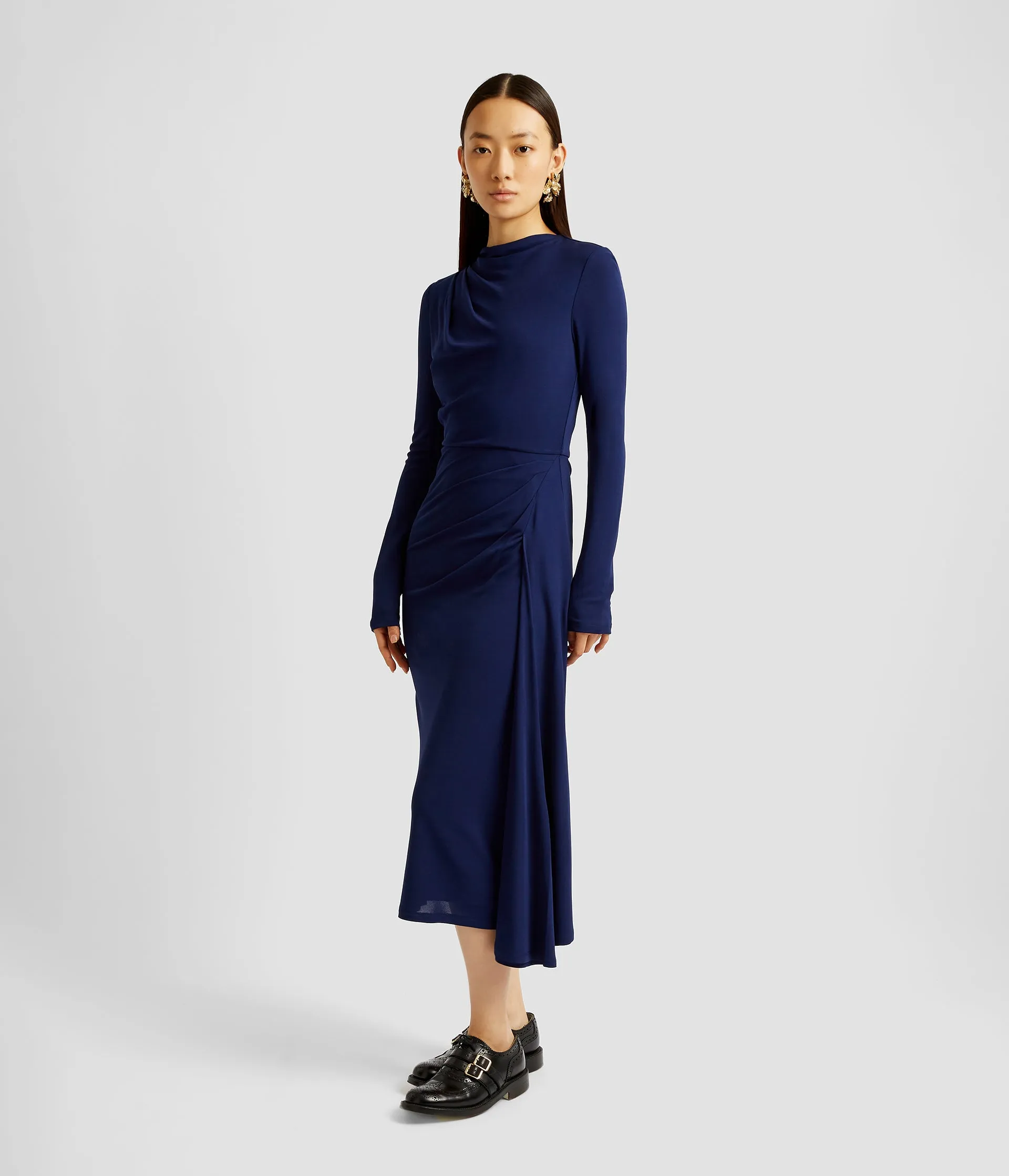 Long Sleeve Draped Midi Dress sold by ERDEM product image thumbnail 2