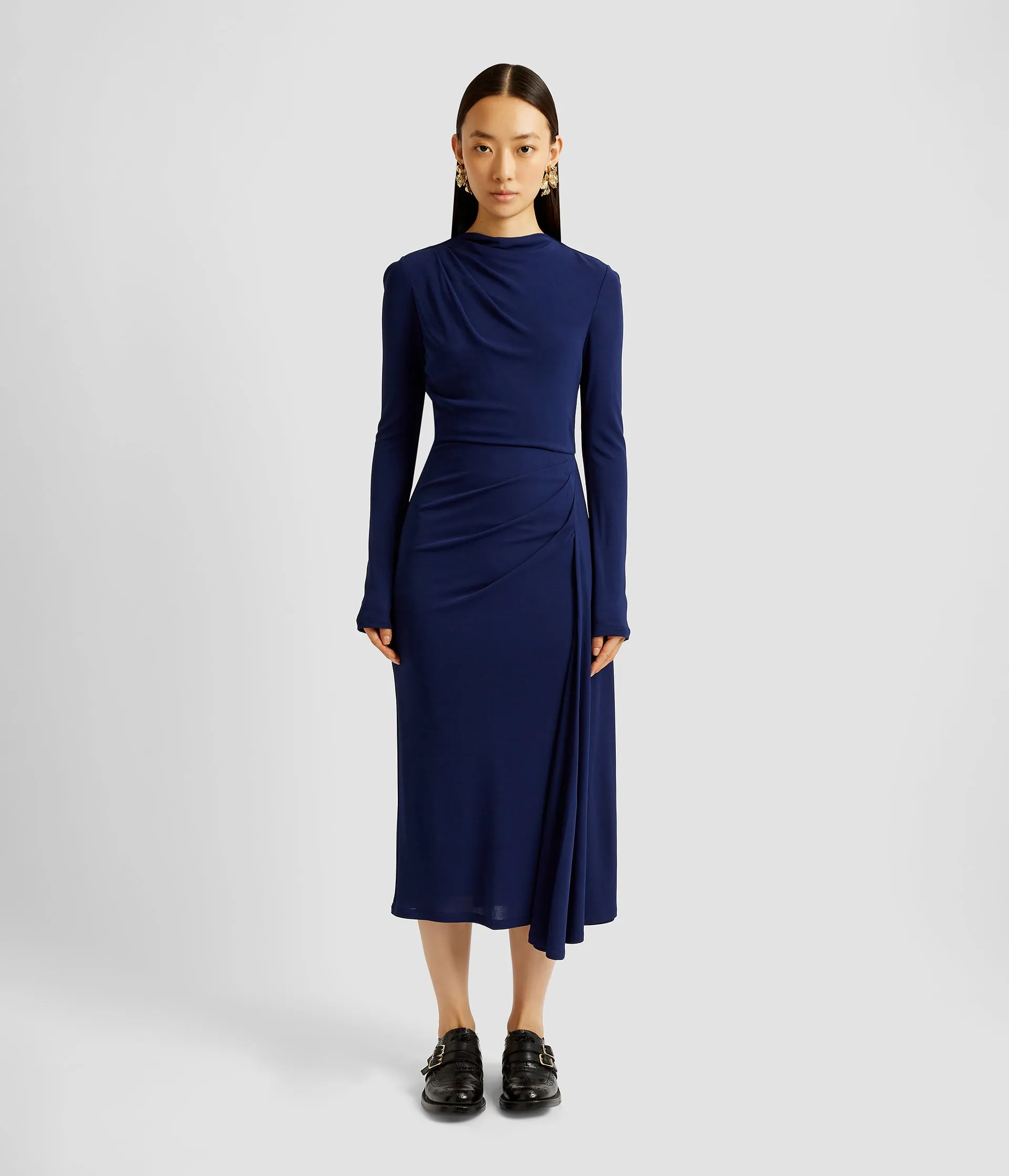 Long Sleeve Draped Midi Dress sold by ERDEM product image thumbnail 4