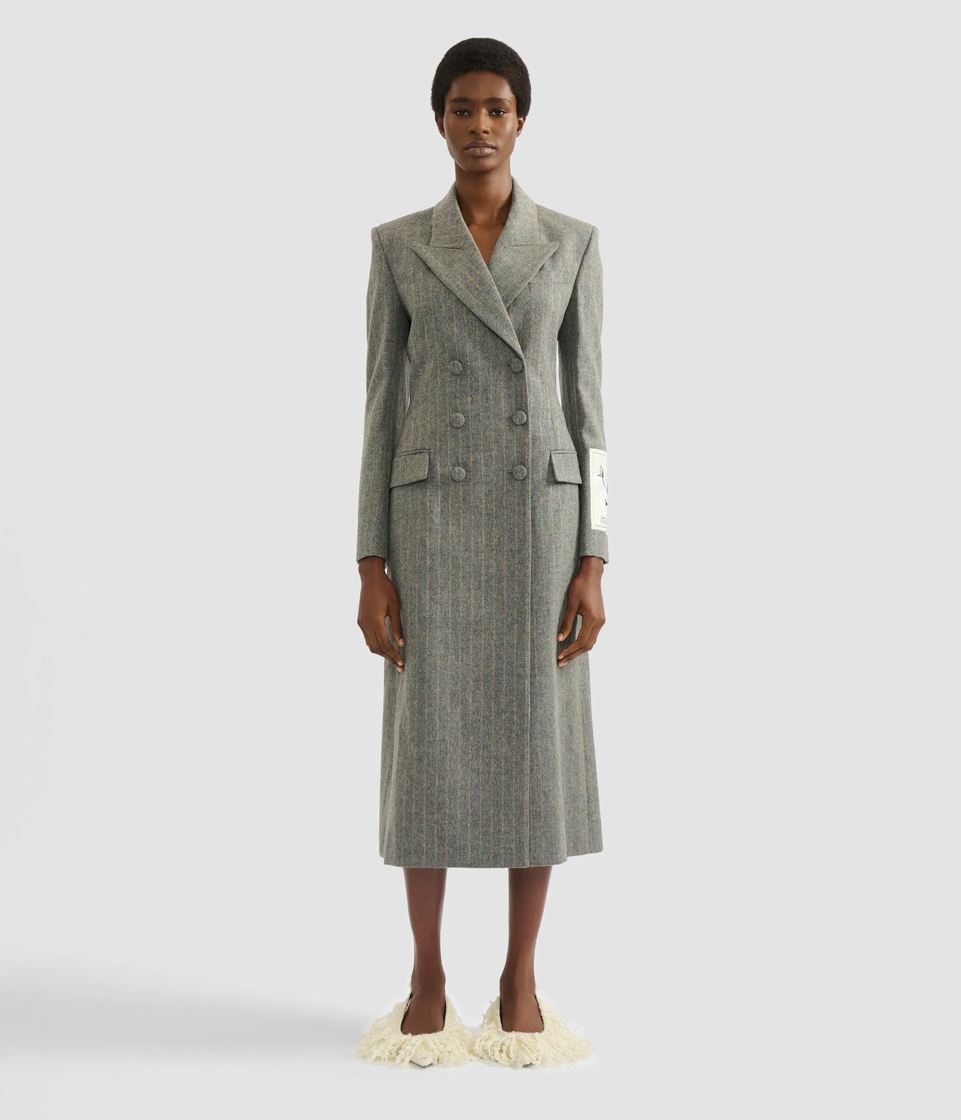 Pinstripe Tailored Coat sold by ERDEM product image thumbnail 4