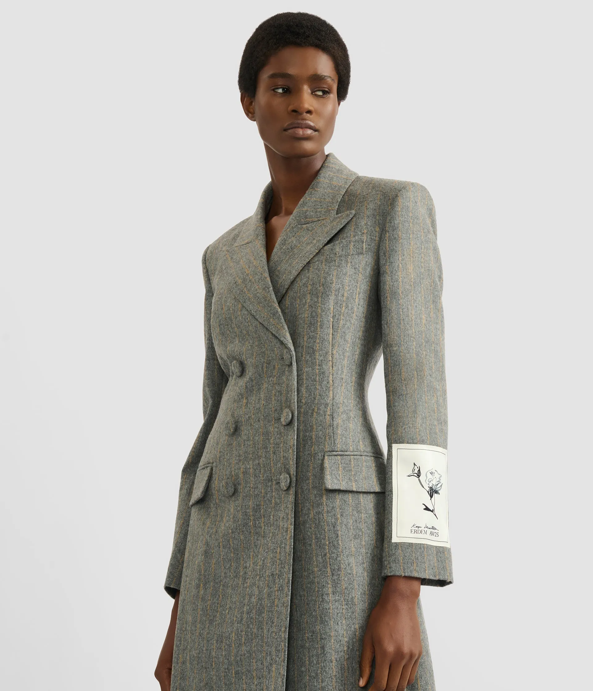Pinstripe Tailored Coat sold by ERDEM product image thumbnail 5