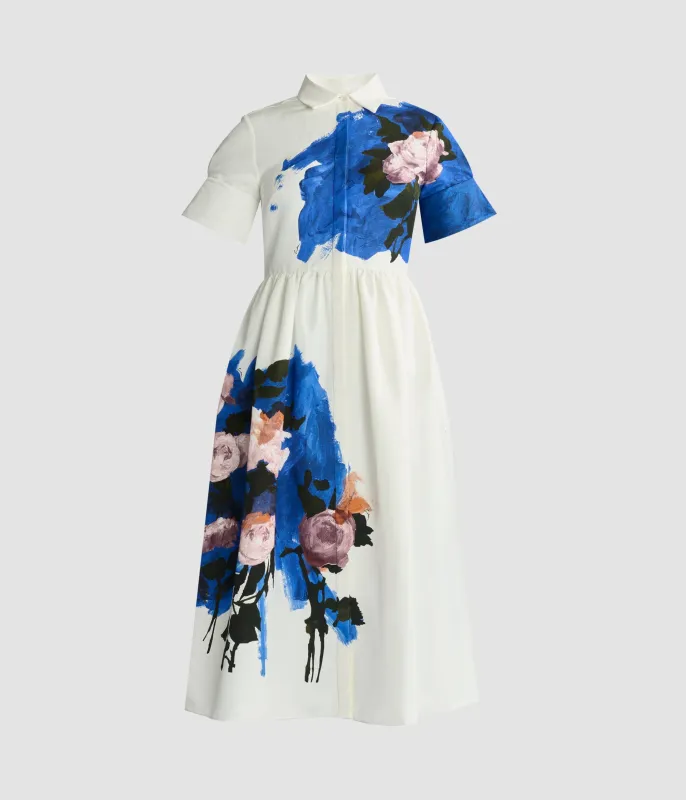 Floral Print Cotton Faille Shirt Dress sold by ERDEM