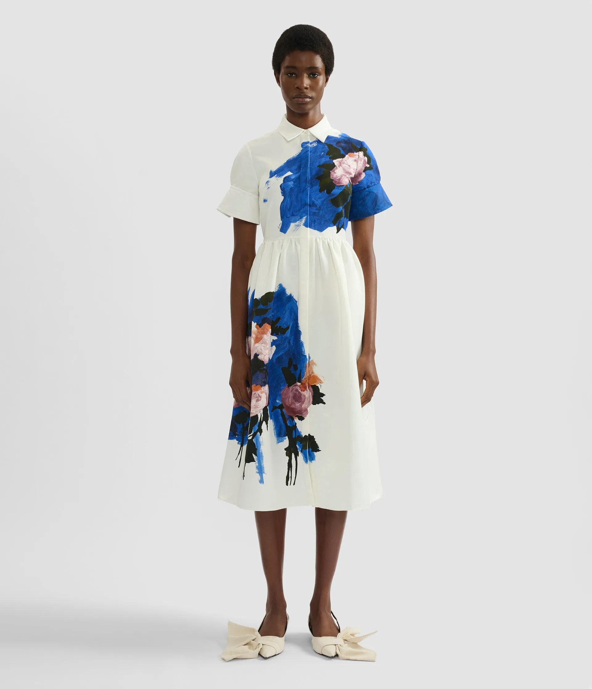 Floral Print Cotton Faille Shirt Dress sold by ERDEM product image thumbnail 5