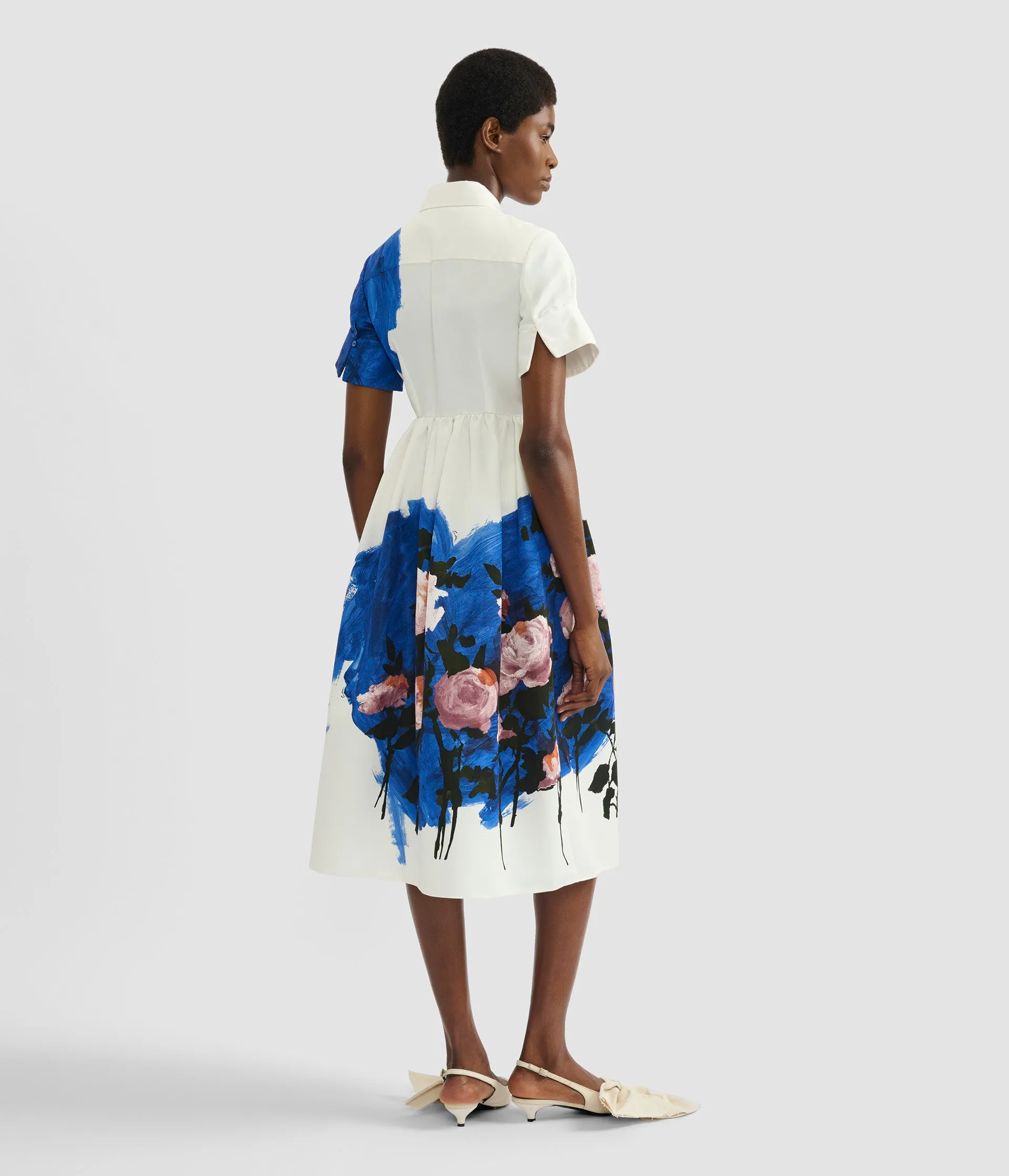 Floral Print Cotton Faille Shirt Dress sold by ERDEM product image thumbnail 4