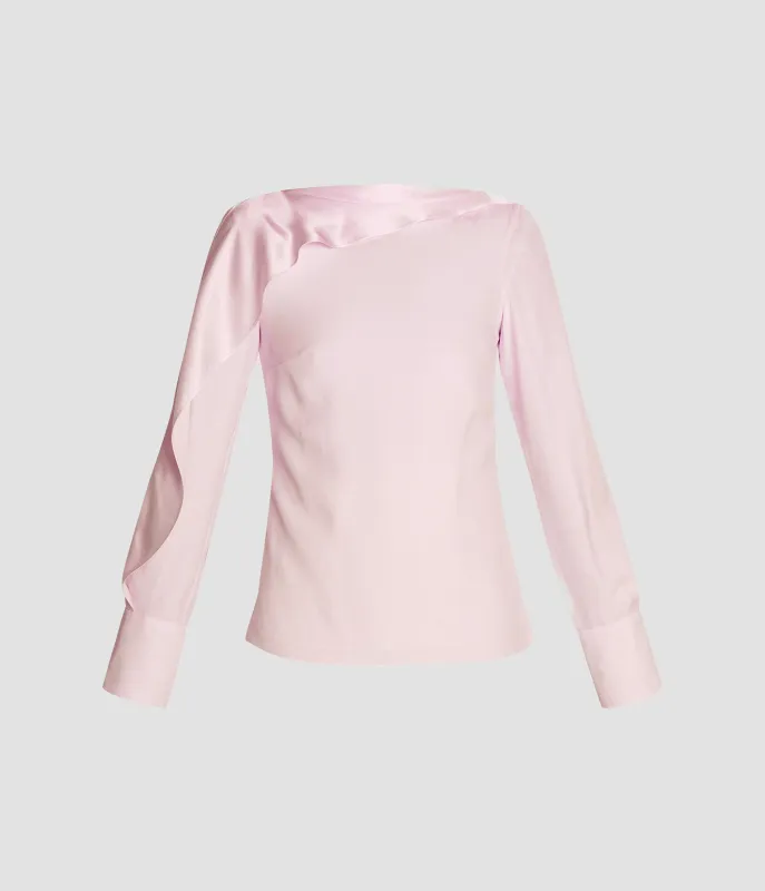 Draped Satin Cady Long Sleeve Blouse sold by ERDEM
