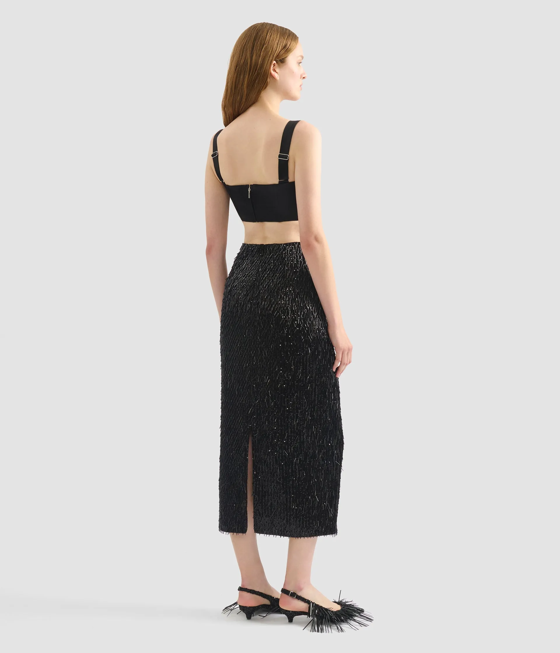Bugle Sequin Pencil Skirt sold by ERDEM product image thumbnail 3